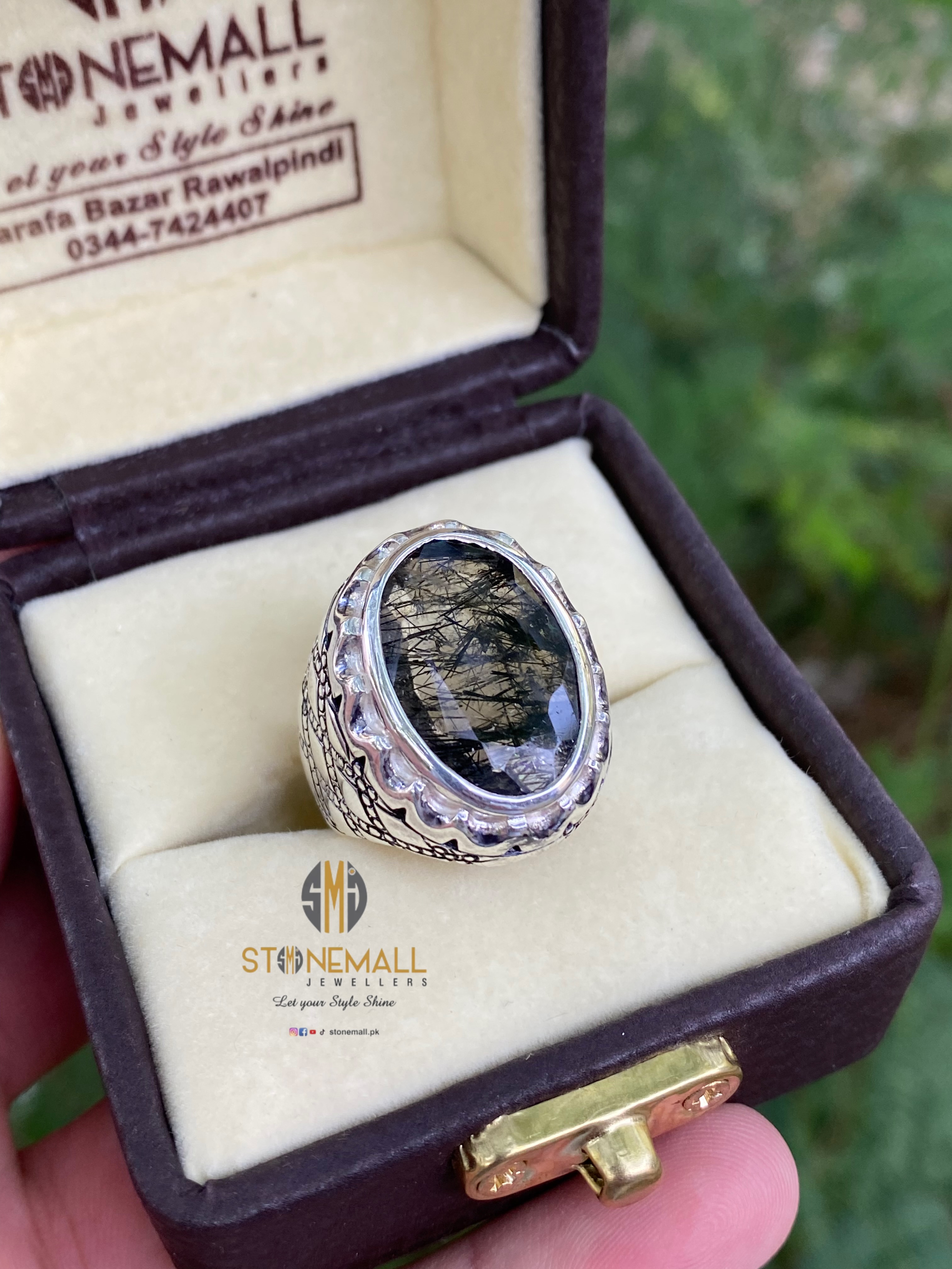 Natural Rutilated Quartz 925 Sterling Silver Handmade Ring