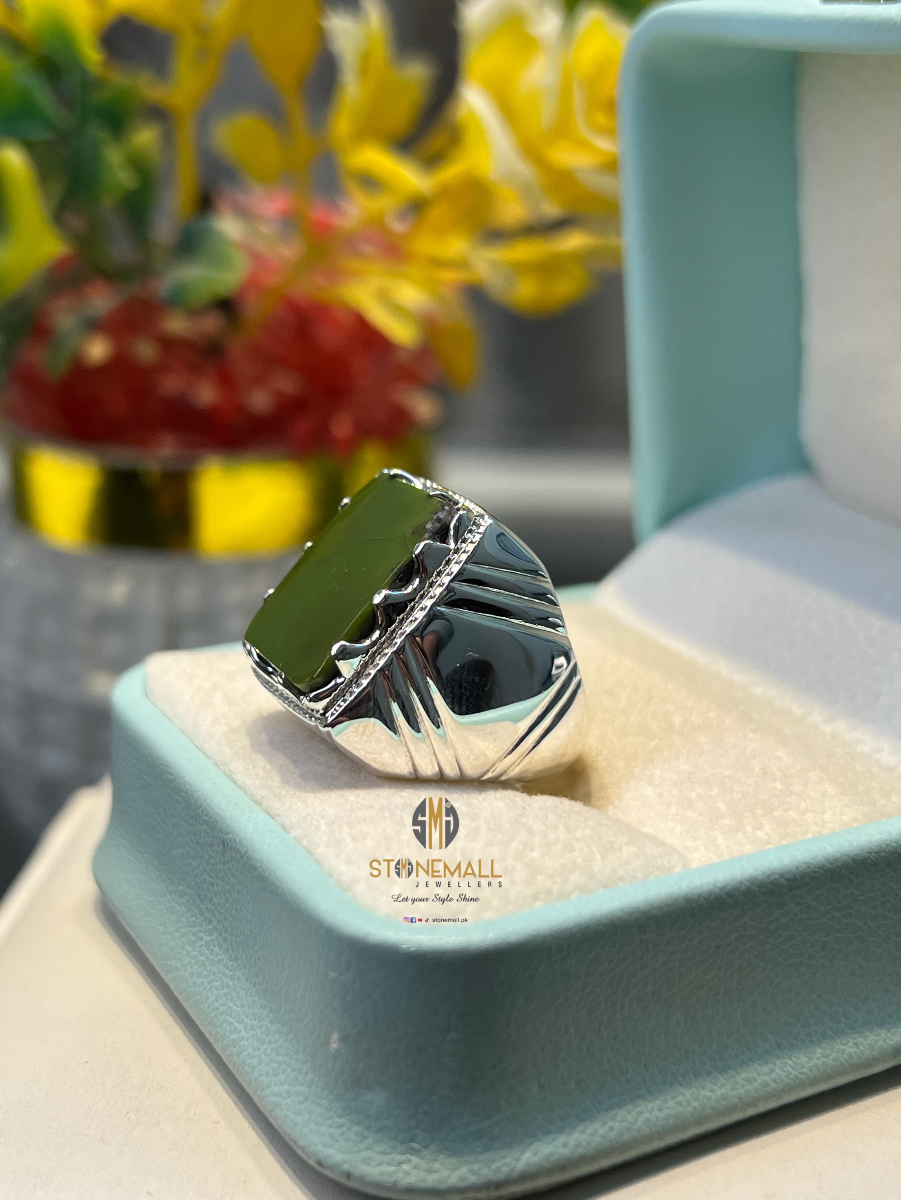 Natural Green Turquoise 925 Sterling Silver Handmade Ring - Image 4