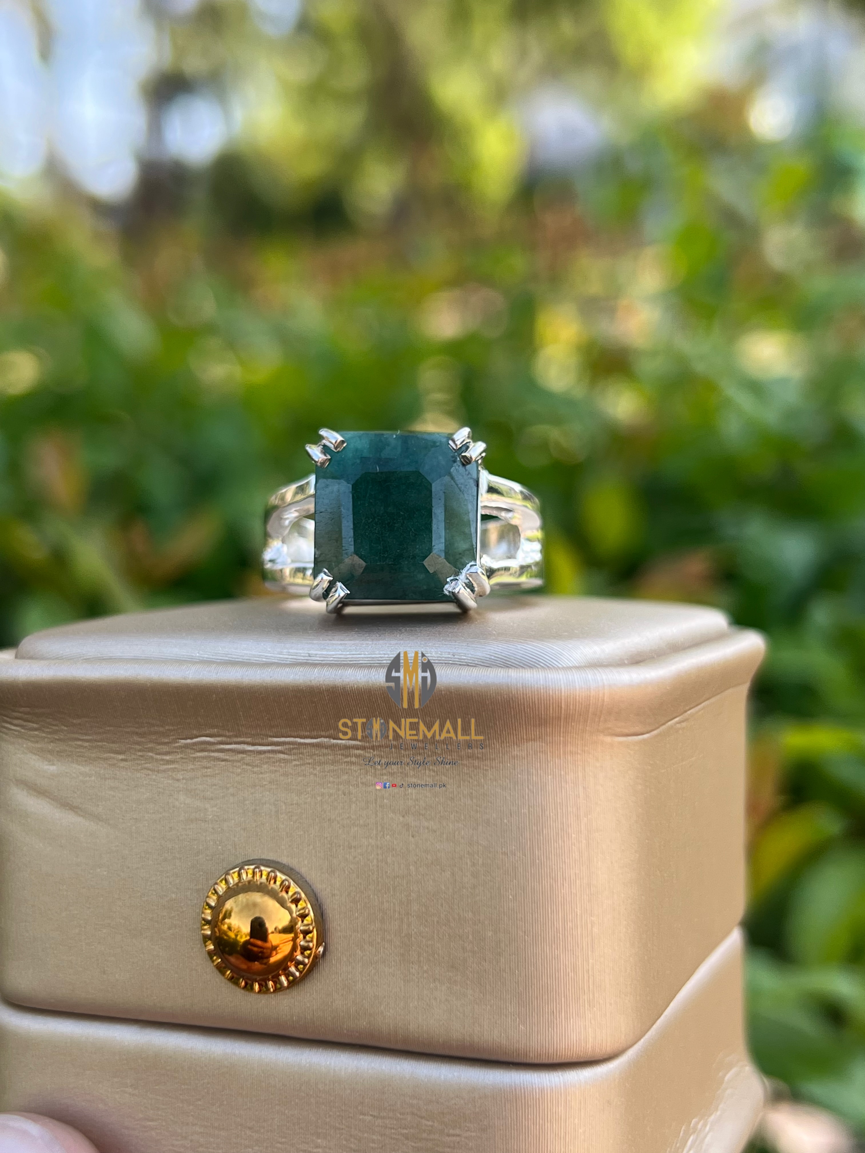 Natural Zambian Emerald 925 Sterling Silver Handmade Ring