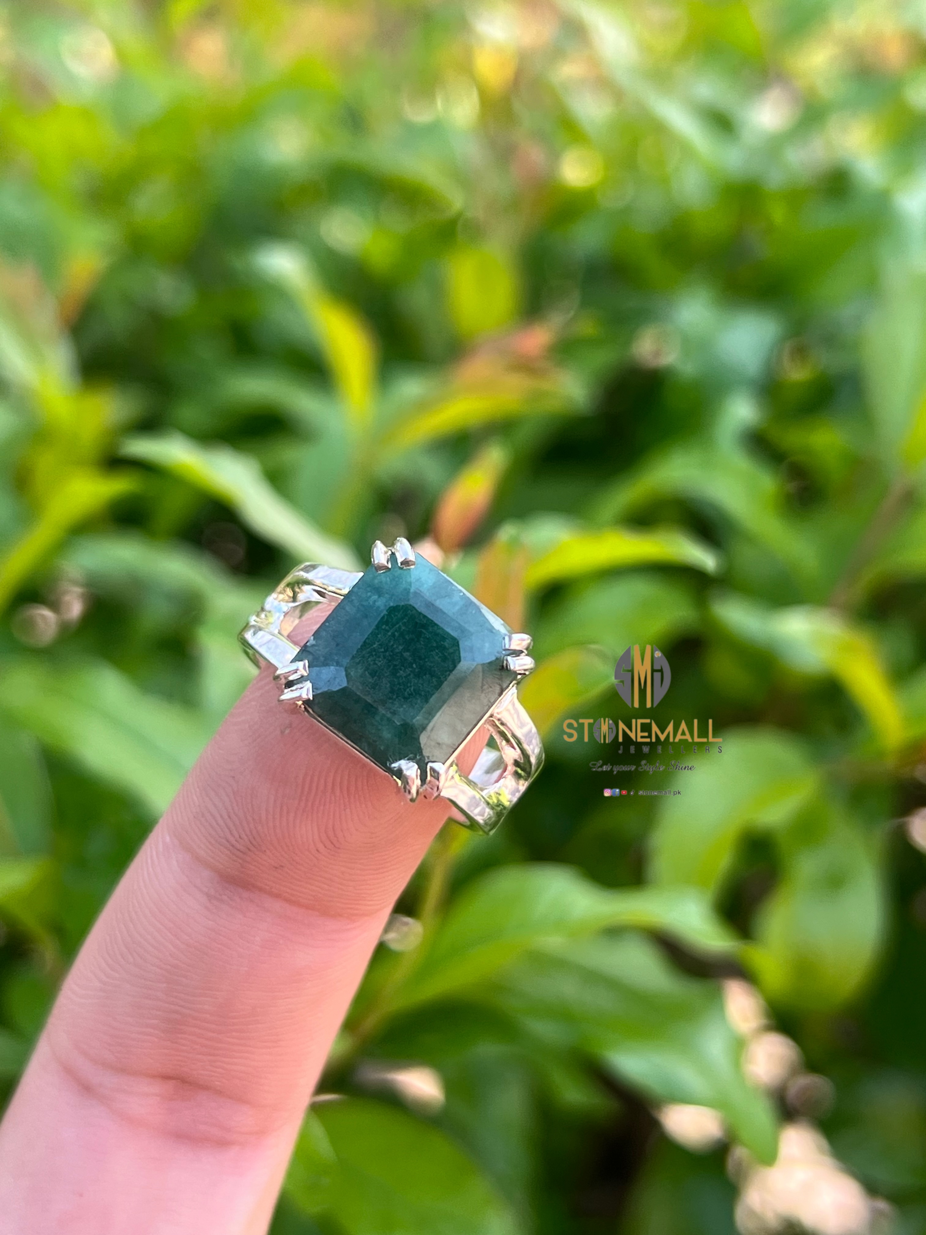 Natural Zambian Emerald 925 Sterling Silver Handmade Ring - Image 4