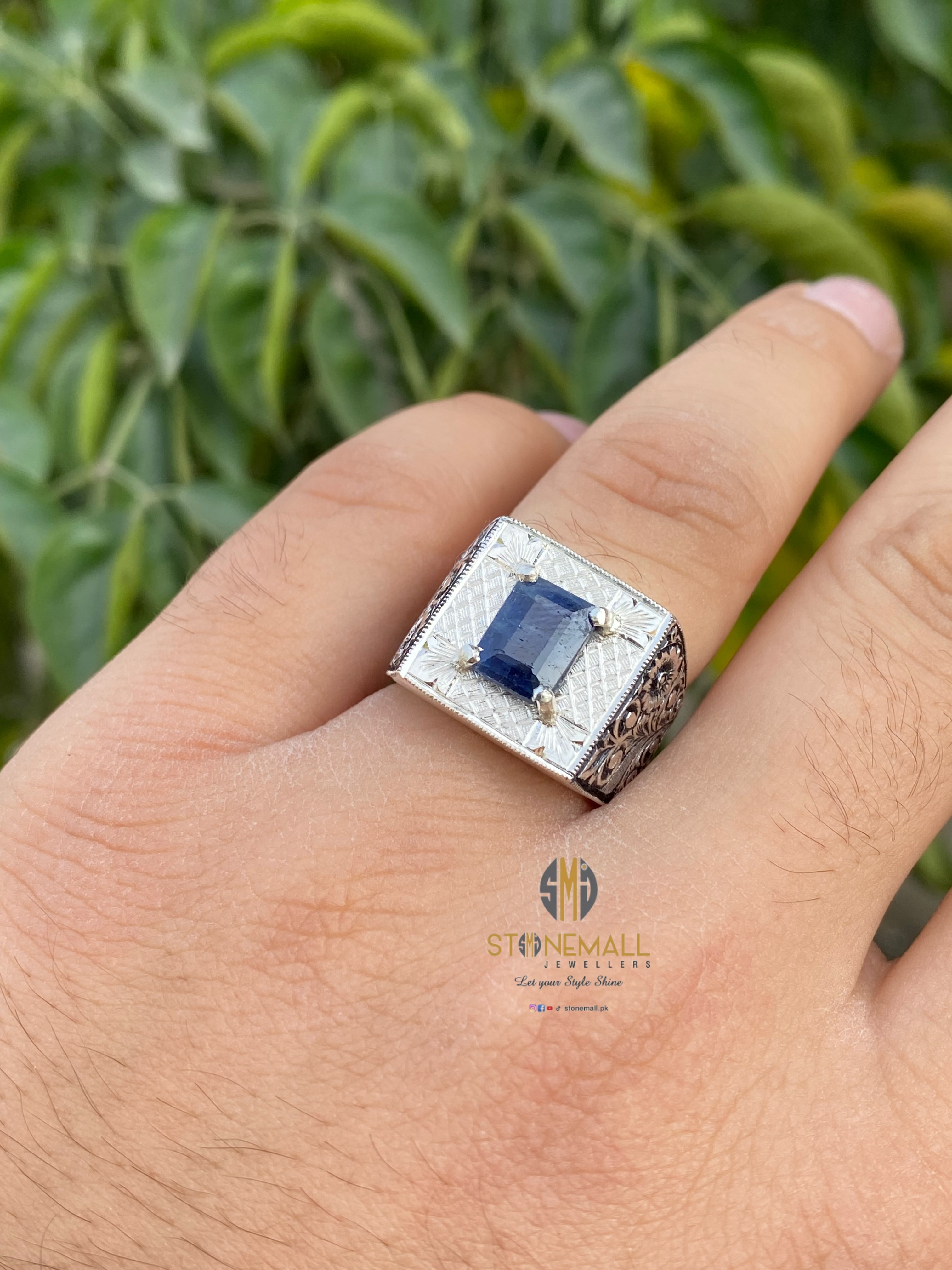 Natural Blue Sapphire Turkish Design 925 Sterling Silver Handmade Ring