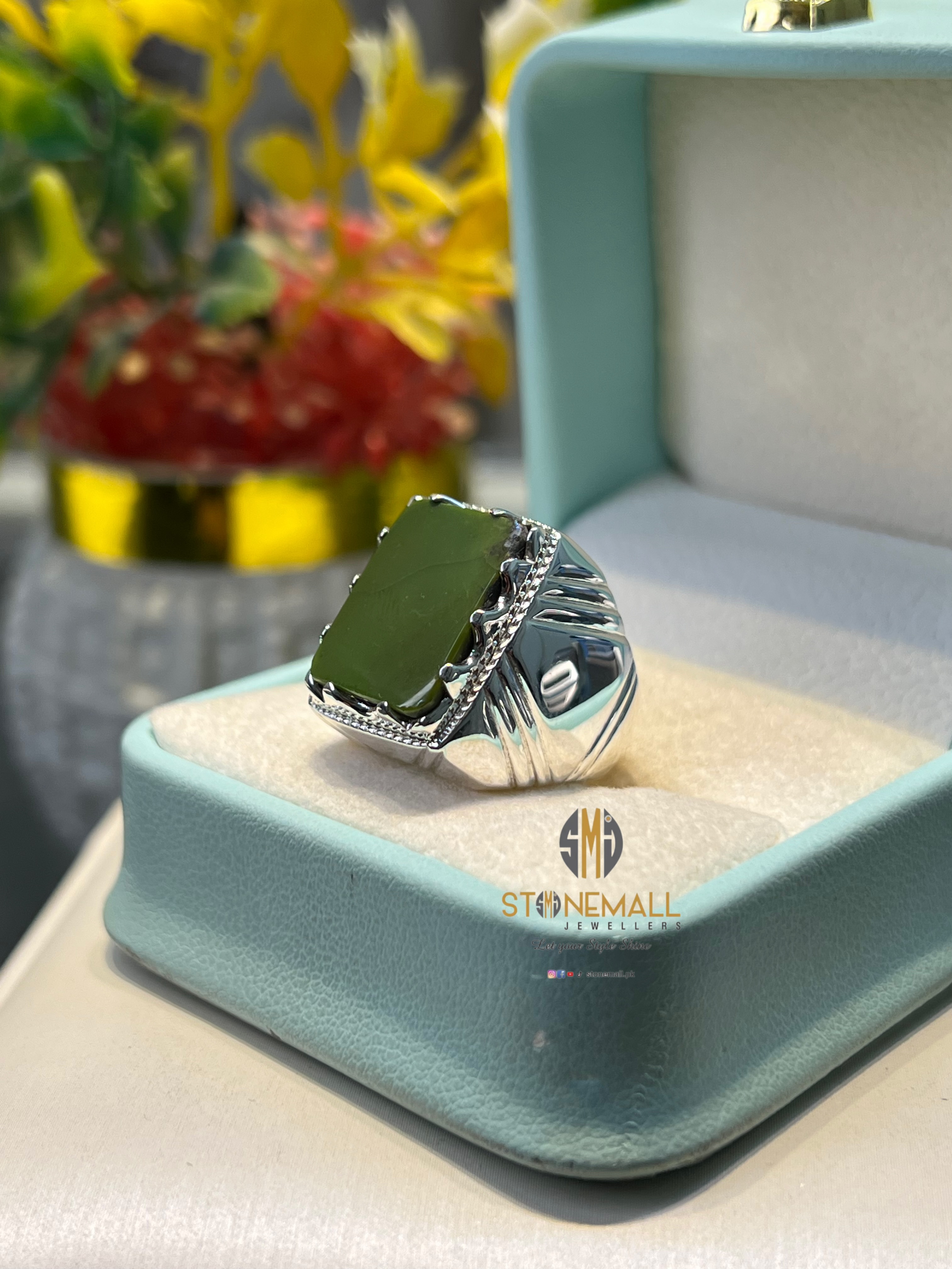 Natural Green Turquoise 925 Sterling Silver Handmade Ring - Image 2