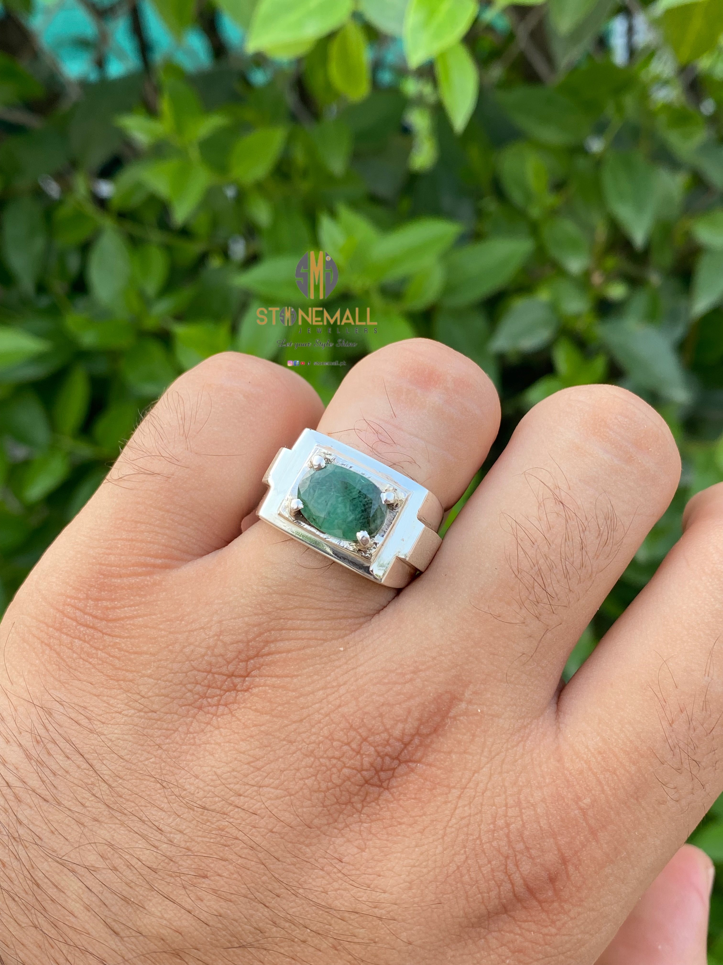 Natural Emerald 925 Sterling Silver Handmade Ring - Image 3