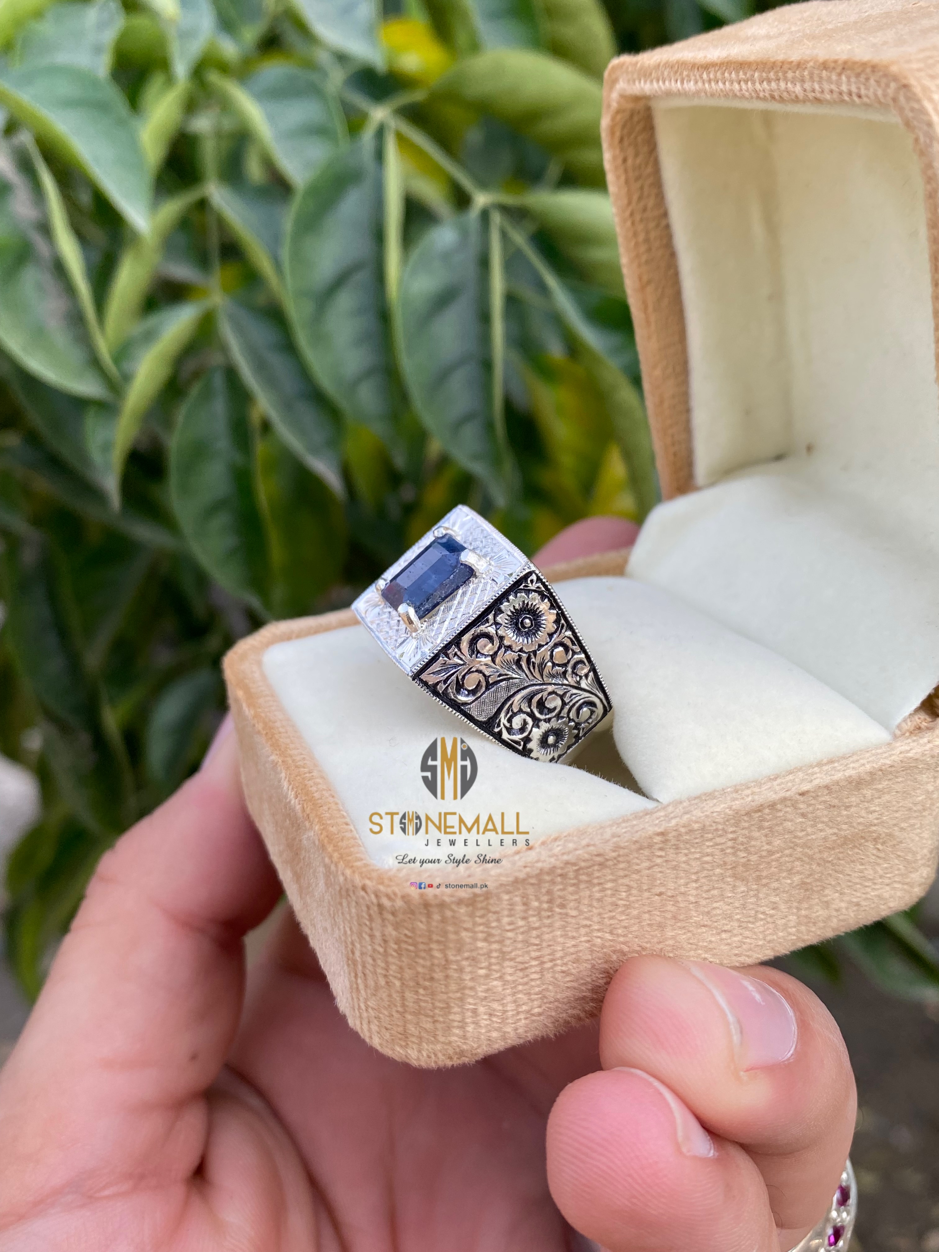 Natural Blue Sapphire Turkish Design 925 Sterling Silver Handmade Ring - Image 2