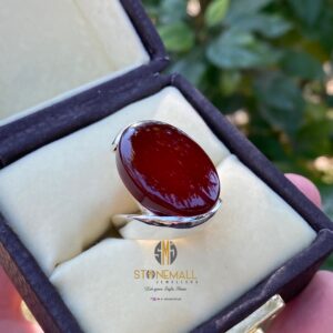 Natural Brown Yamni Aqeeq 925 Sterling Silver Handmade Ring