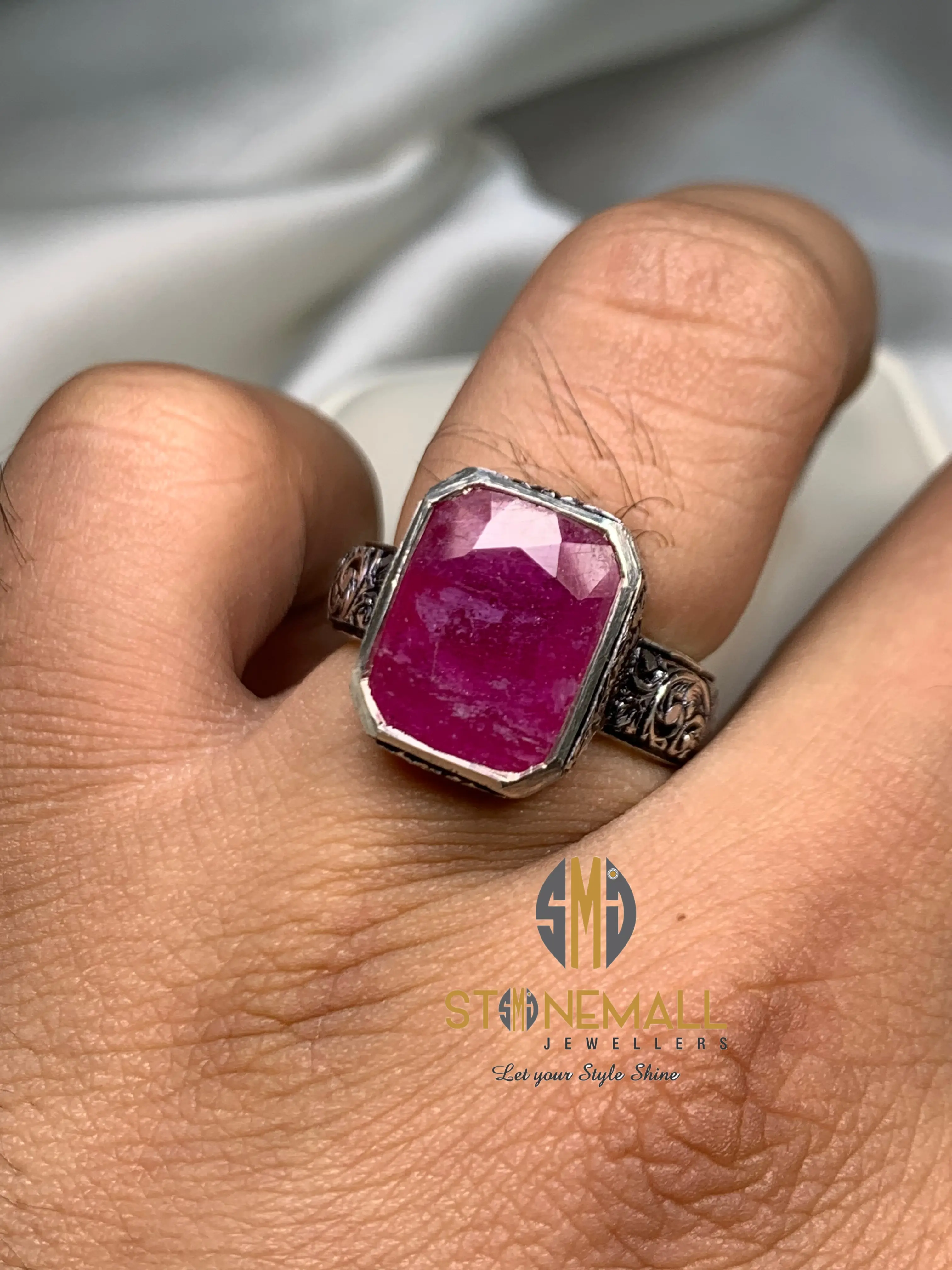 Natural African Ruby (Yaqoot) 925 Sterling Silver Handmade Ring - Image 5