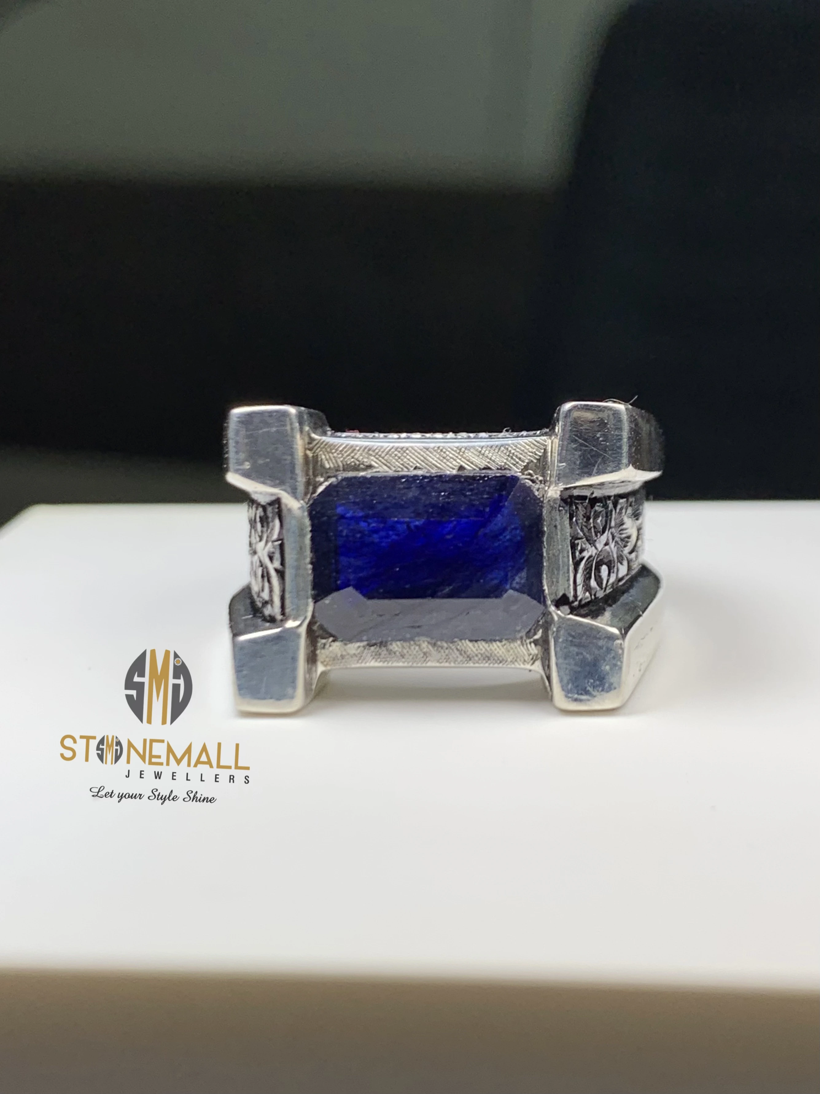 Natural African Blue Sapphire (Neelam) 925 Sterling Silver Handmade Ring - Image 6