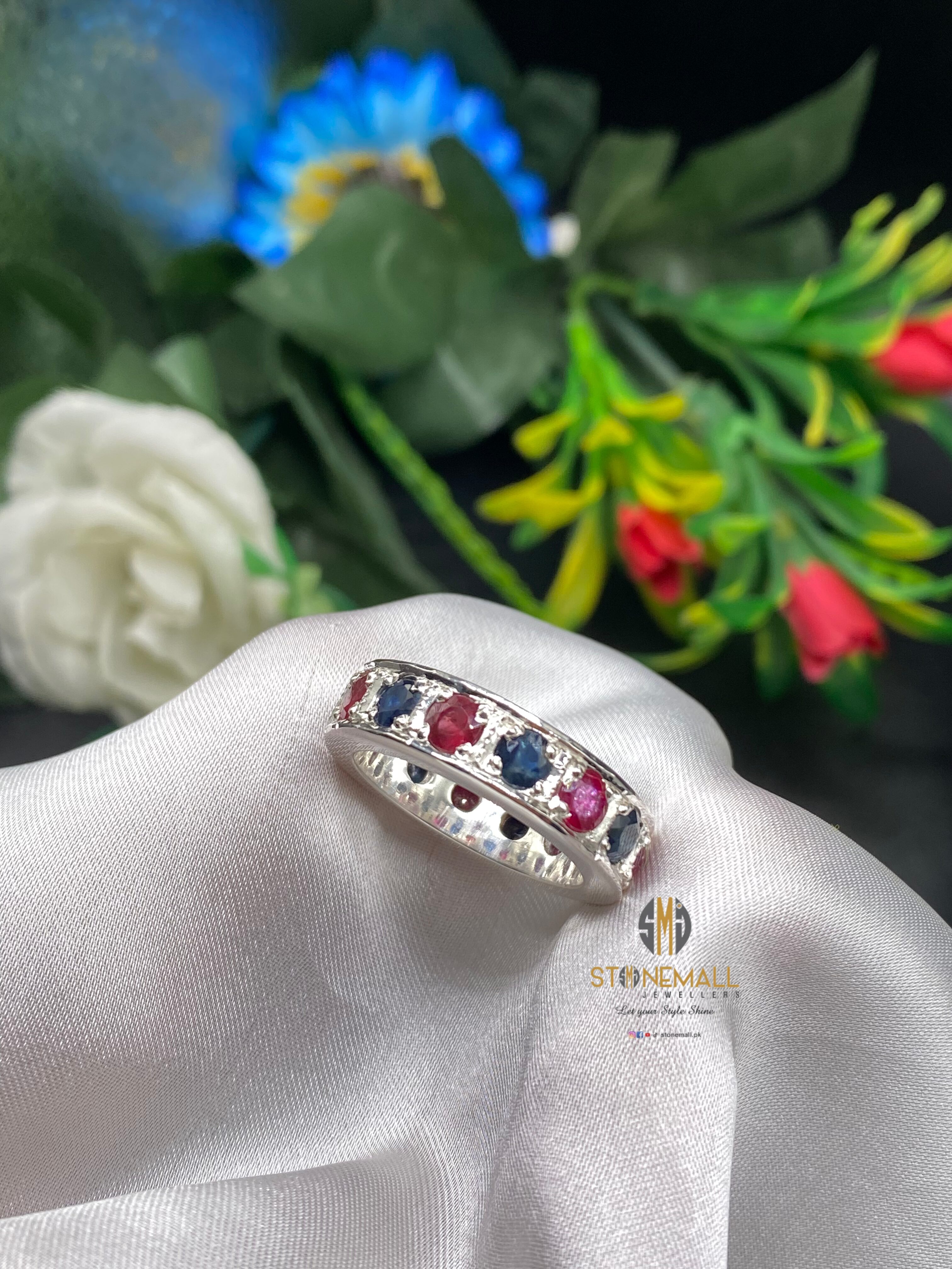 Natural African Sapphire Ruby 925 Sterling Silver Handmade Ring - Image 3