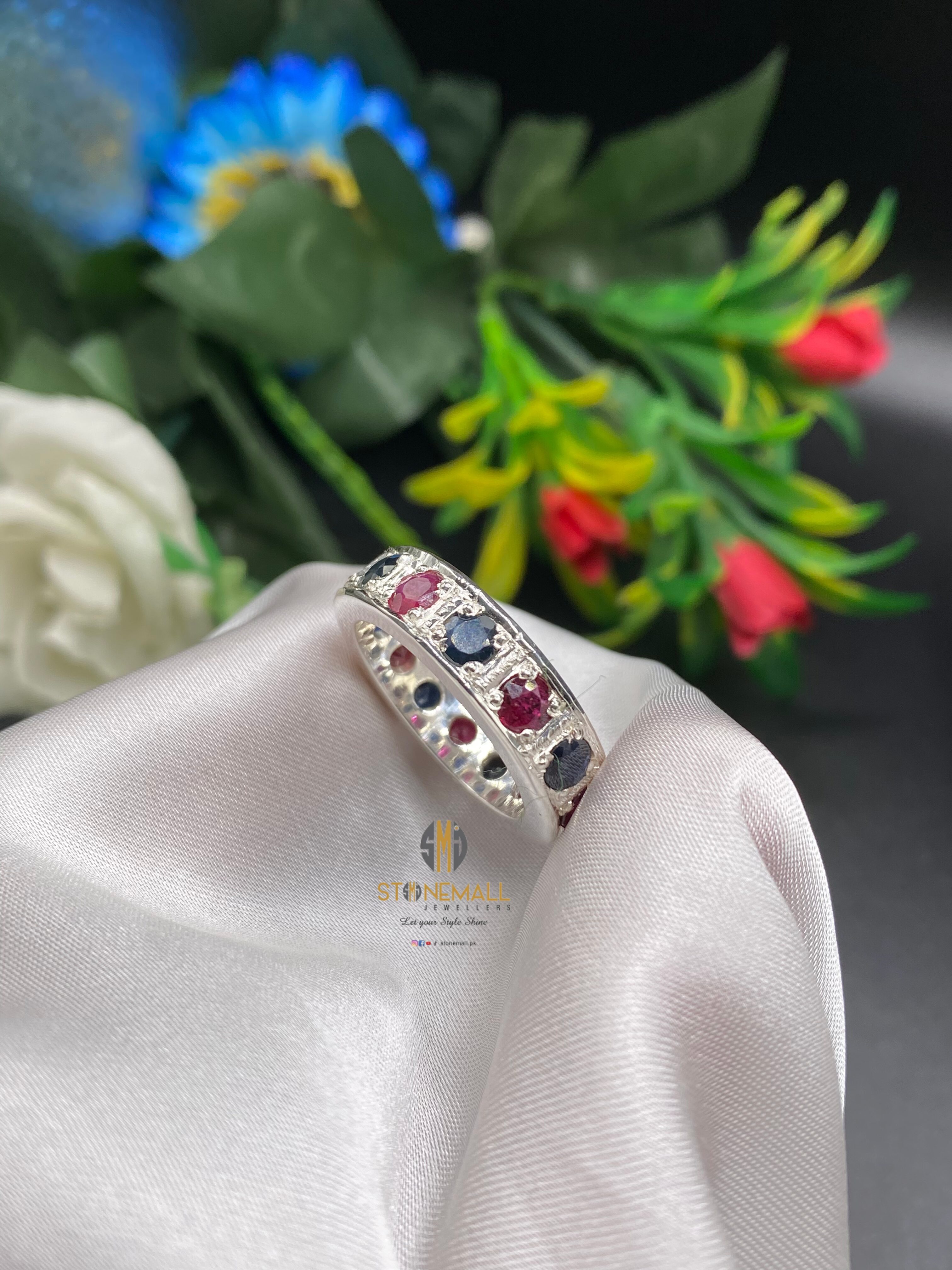 Natural African Sapphire Ruby 925 Sterling Silver Handmade Ring - Image 2