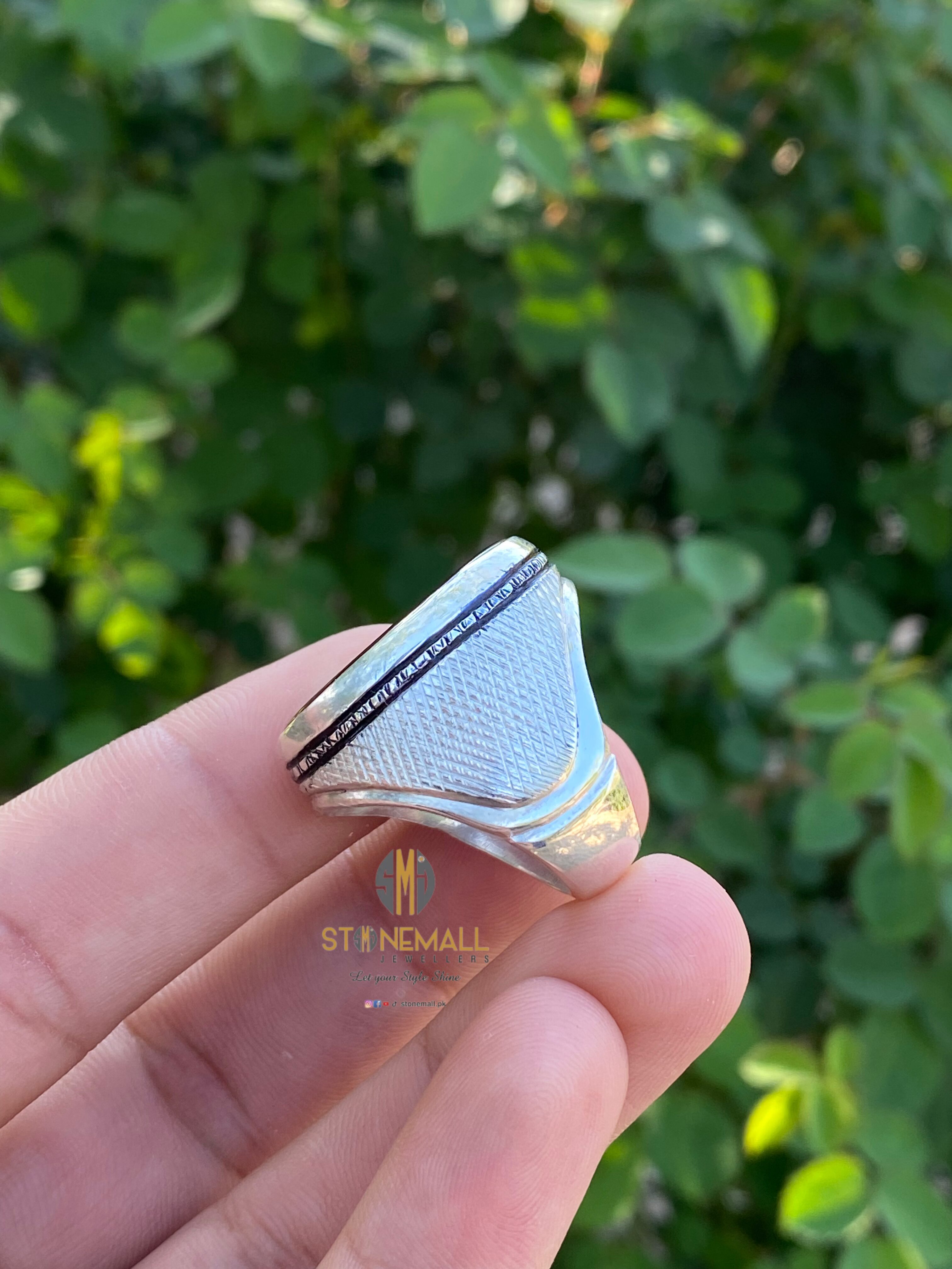 Natural Agate (Aqeeq) 925 Sterling Silver Handmade Ring - Image 3