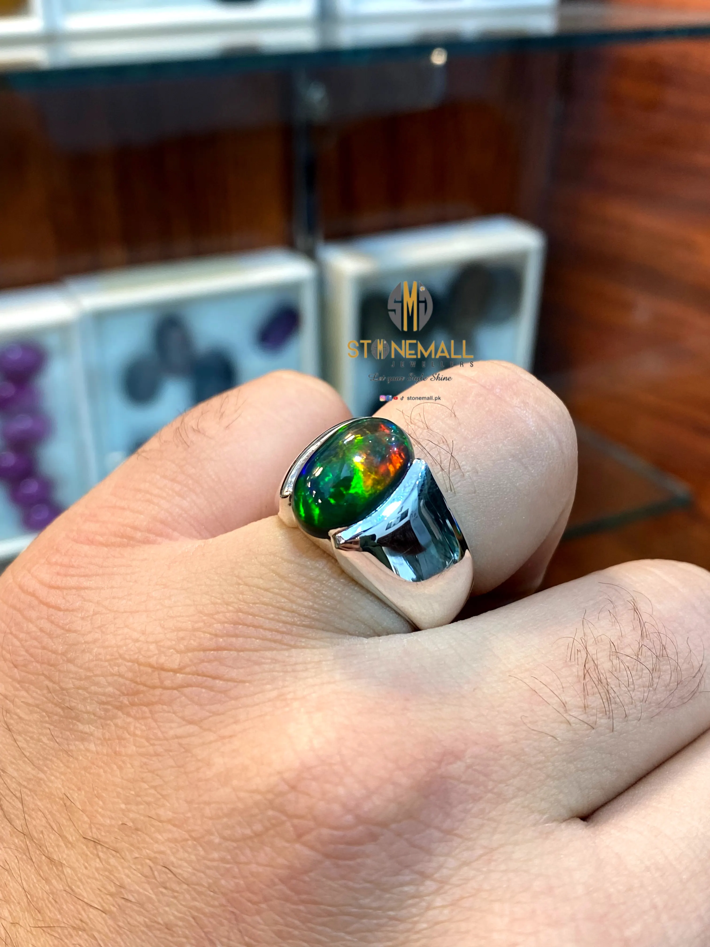 Natural Ethiopian Opal 925 Sterling Silver Handmade Ring - Image 5