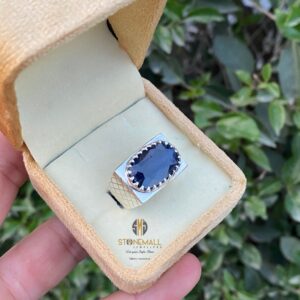 Natural African Blue Sapphire (Neelam) 925 Sterling Silver Handmade Ring