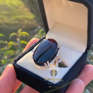 Natural Agate (Aqeeq) 925 Sterling Silver Handmade Ring