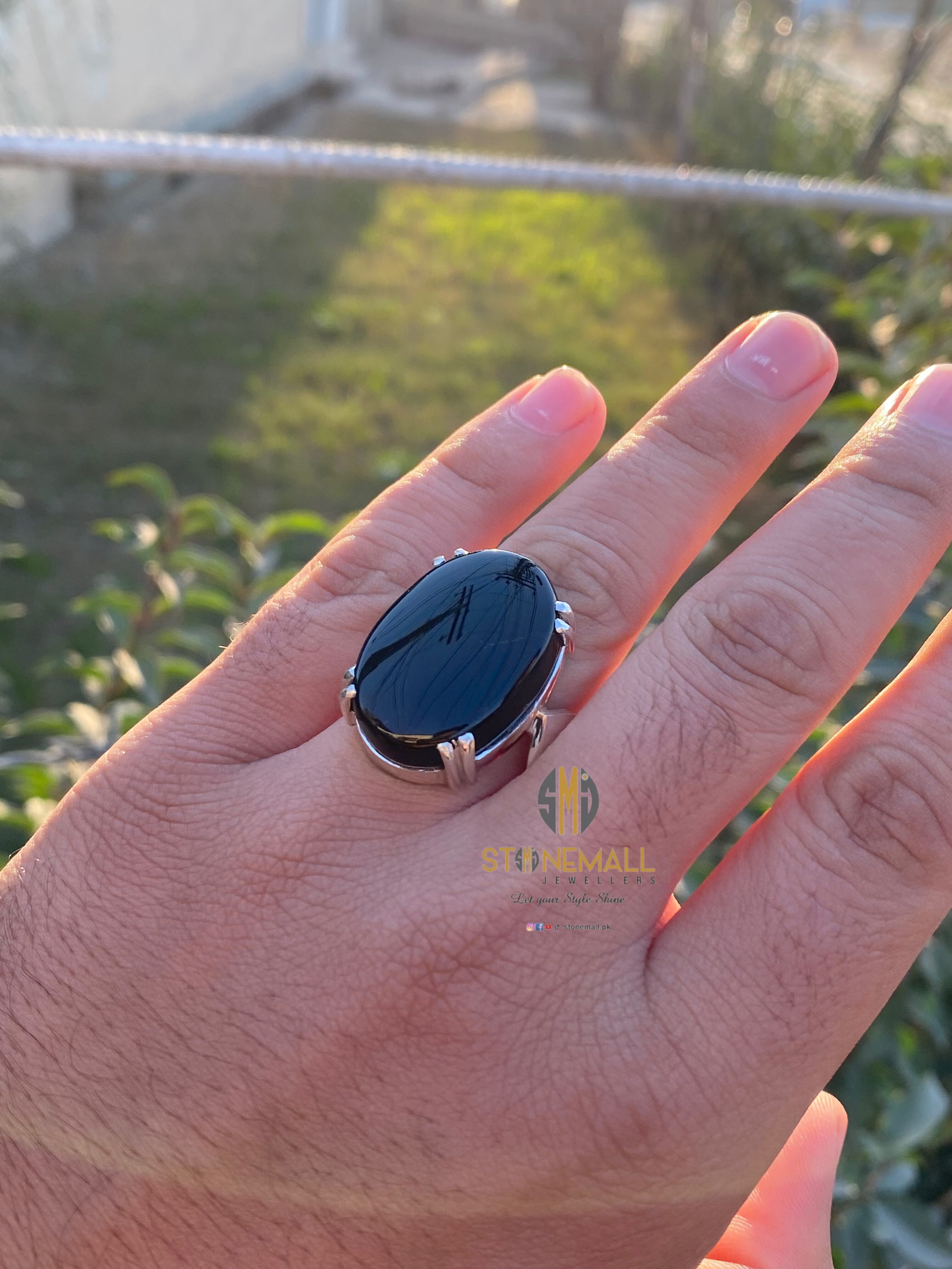 Natural Agate (Aqeeq) 925 Sterling Silver Handmade Ring - Image 3