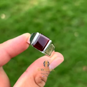 Natural Yemeni Agate (Aqeeq) 925 Sterling Silver Ring