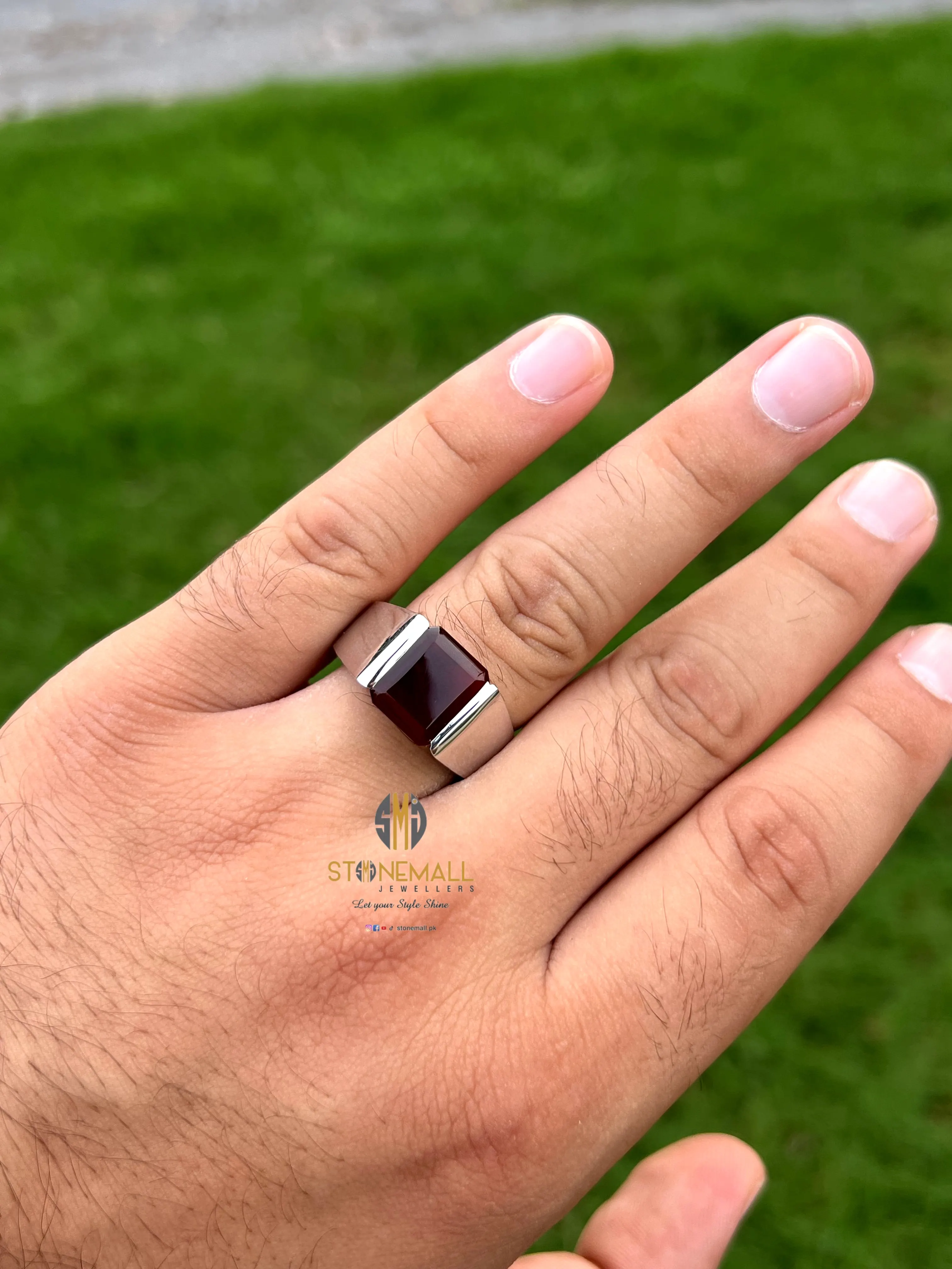 Natural Yemeni Agate (Aqeeq) 925 Sterling Silver Ring - Image 6