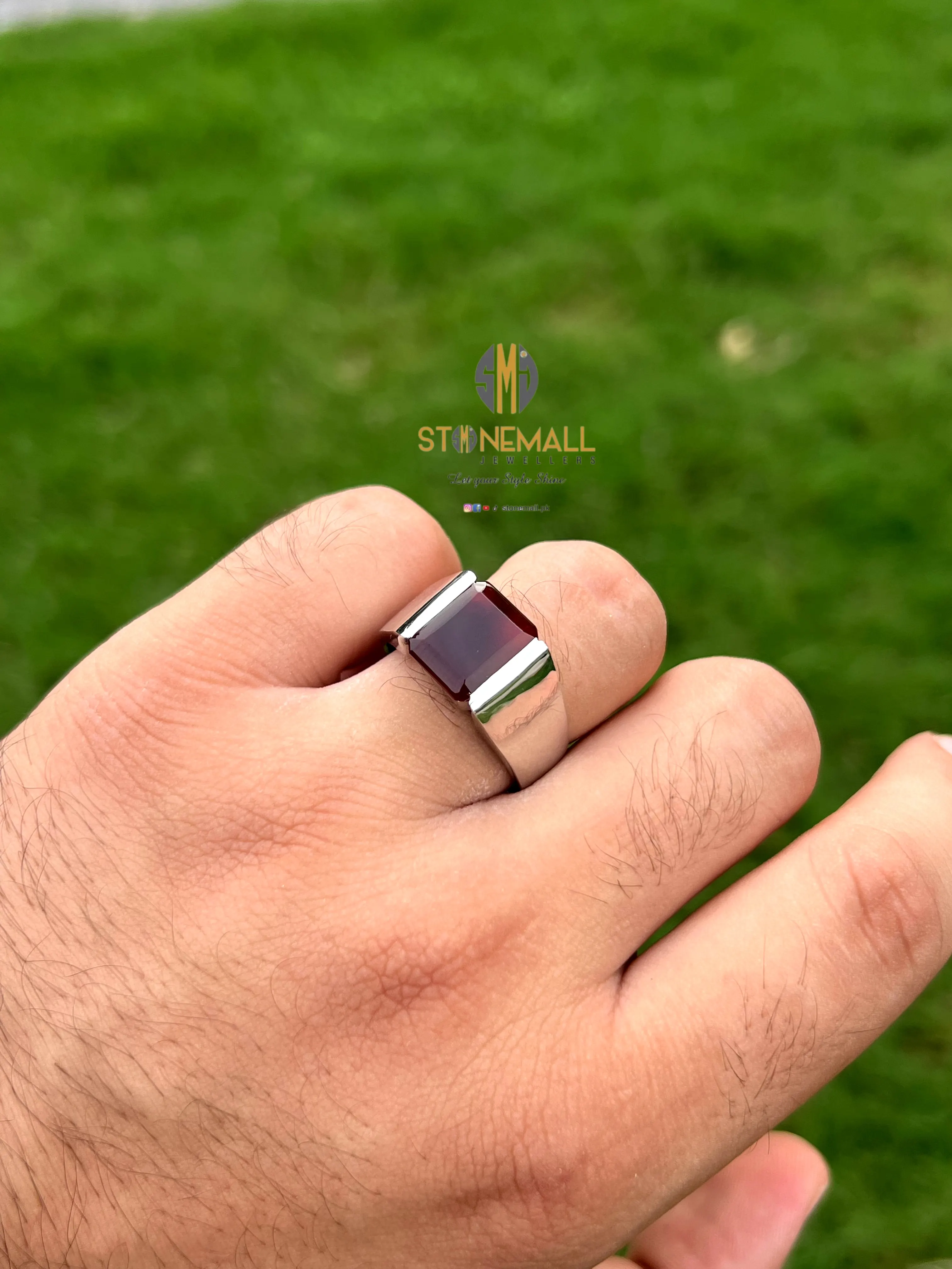 Natural Yemeni Agate (Aqeeq) 925 Sterling Silver Ring - Image 7