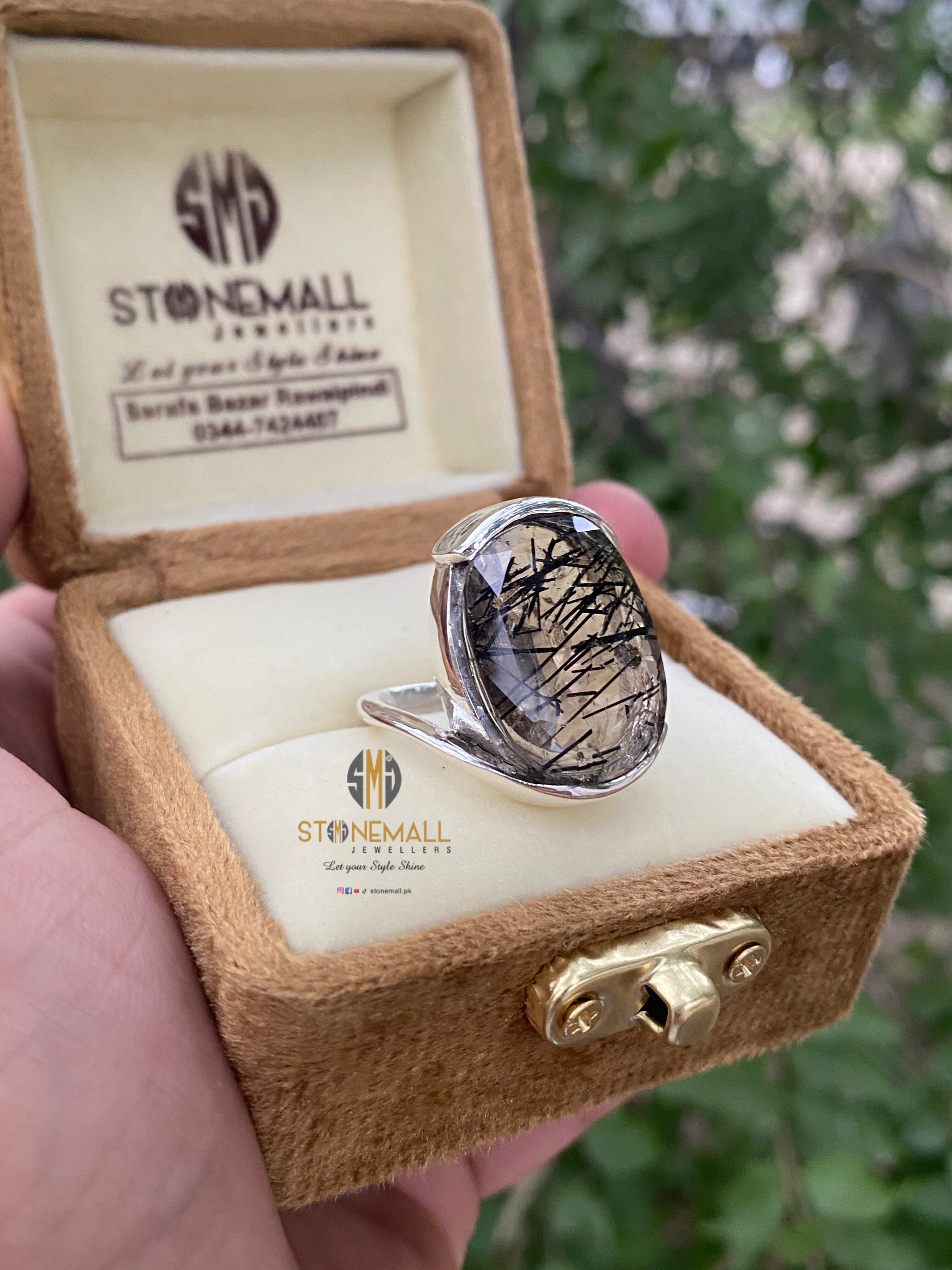 Natural Rutile Quartz (Moh-e-Najaf) 925 Sterling Silver Handmade Ring - Image 3