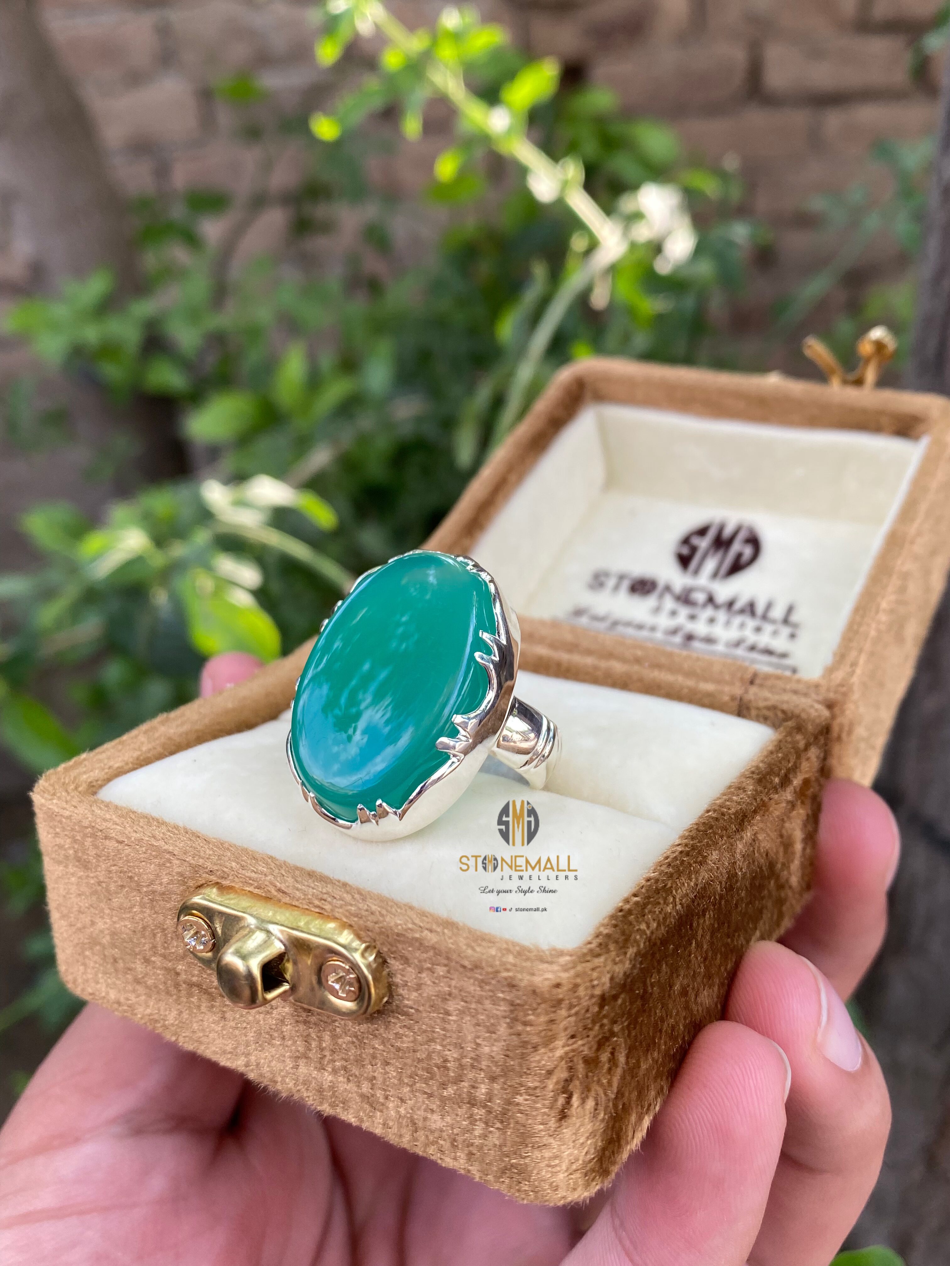 Natural Agate (Aqeeq) 925 Sterling Silver Handmade Ring - Image 2