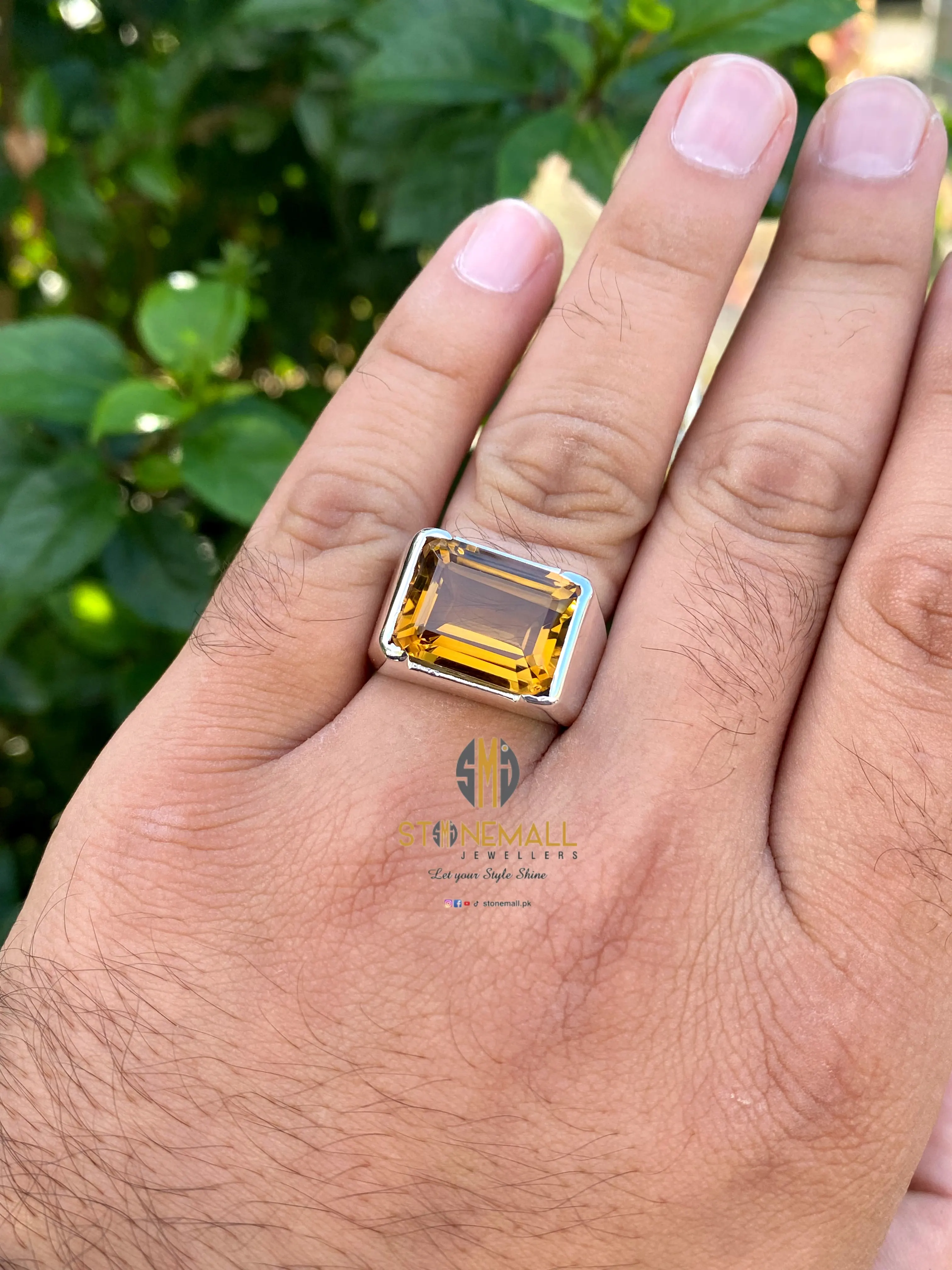 Natural Citrine 925 Sterling Silver Simple Design Ring - Image 4