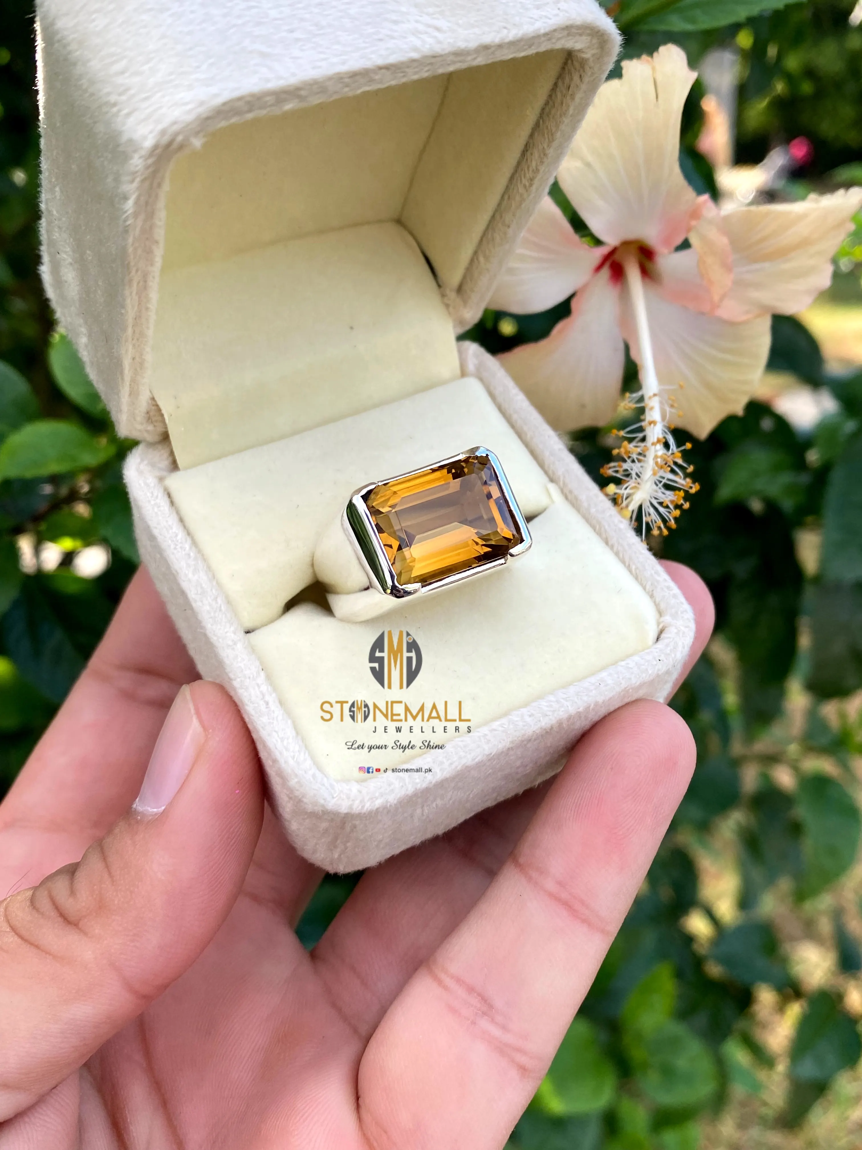 Natural Citrine 925 Sterling Silver Simple Design Ring