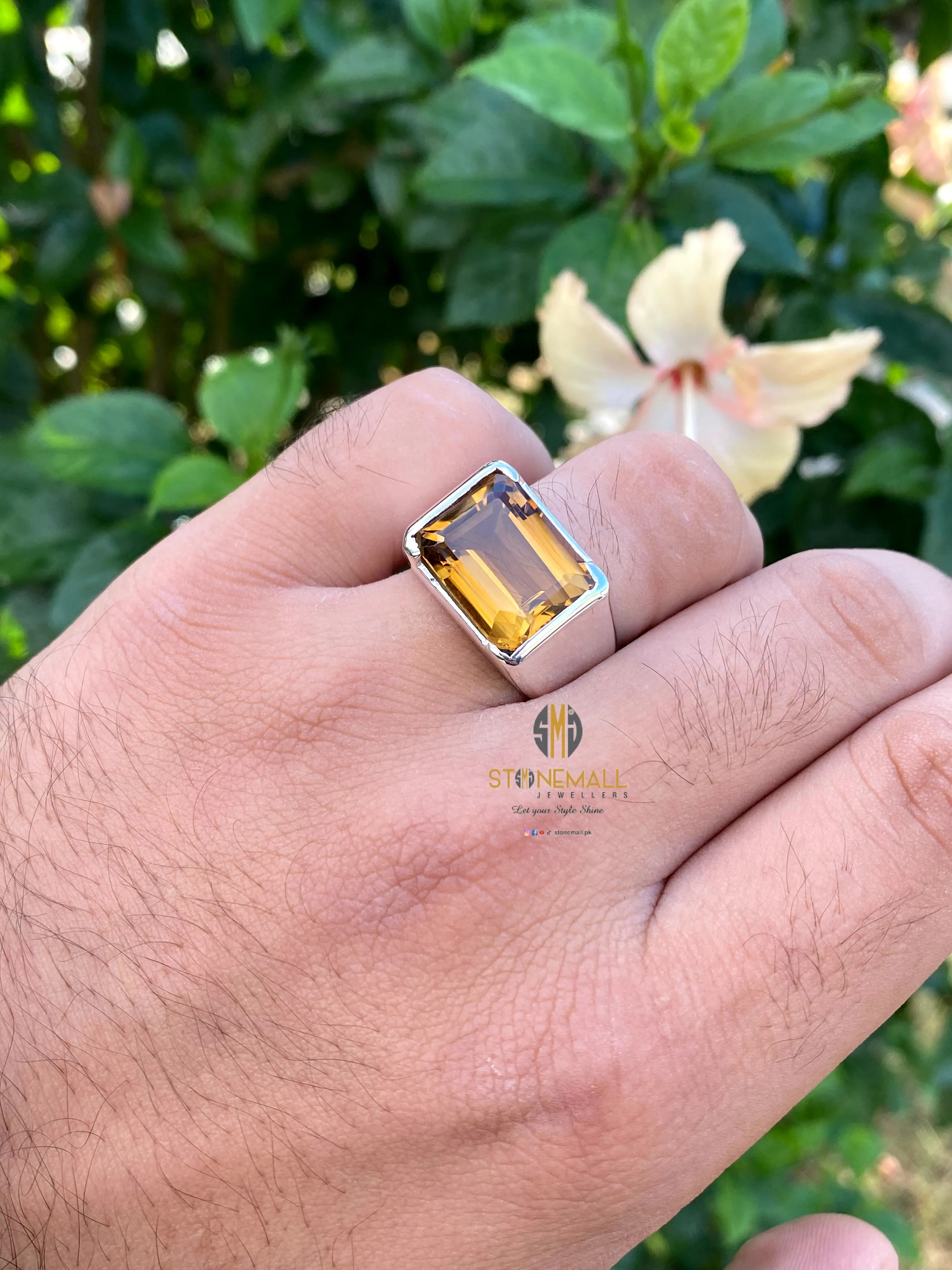 Natural Citrine 925 Sterling Silver Simple Design Ring - Image 5