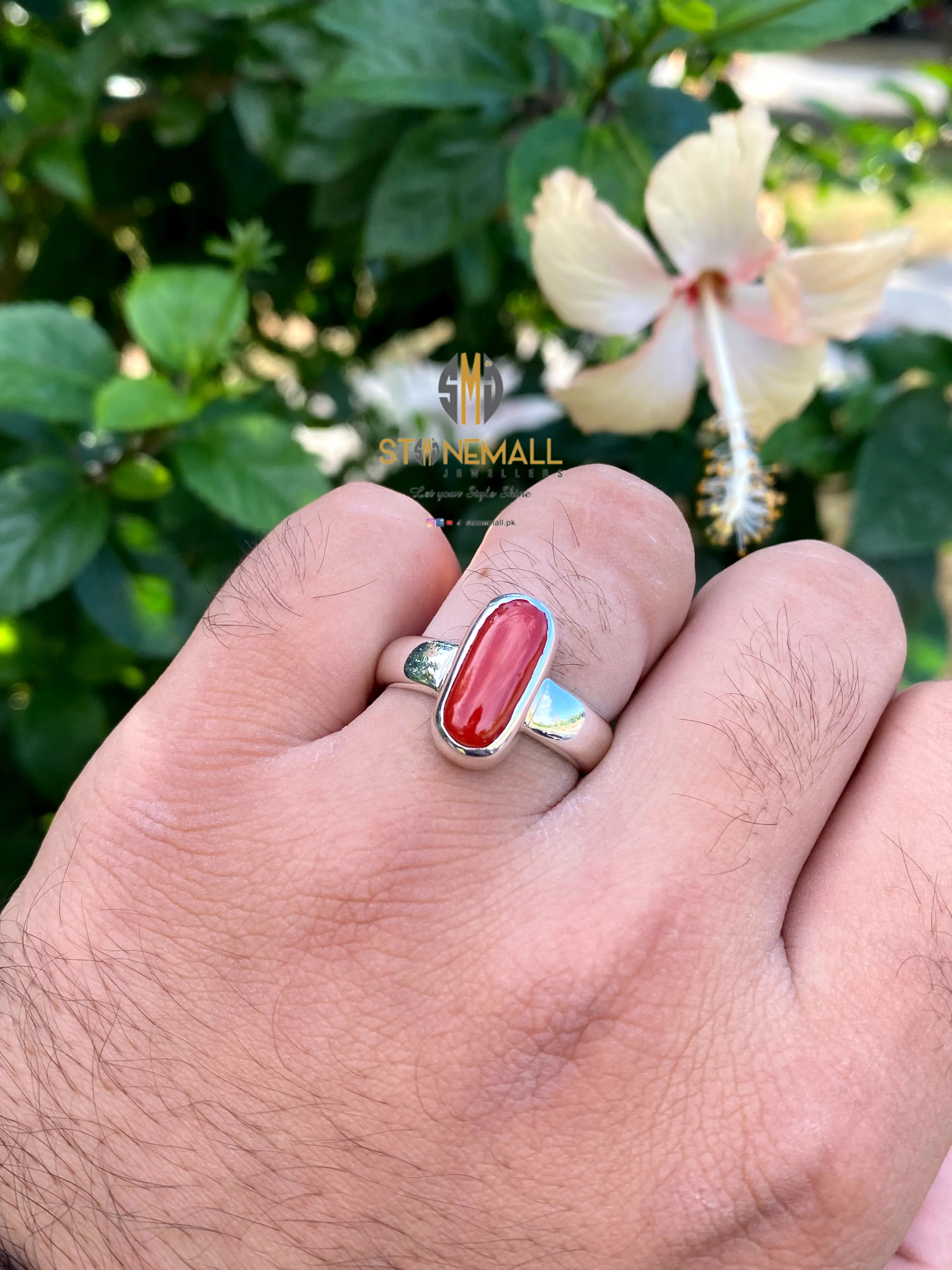 Natural Italian Coral 925 Sterling Silver Classic Simple Design Ring - Image 4