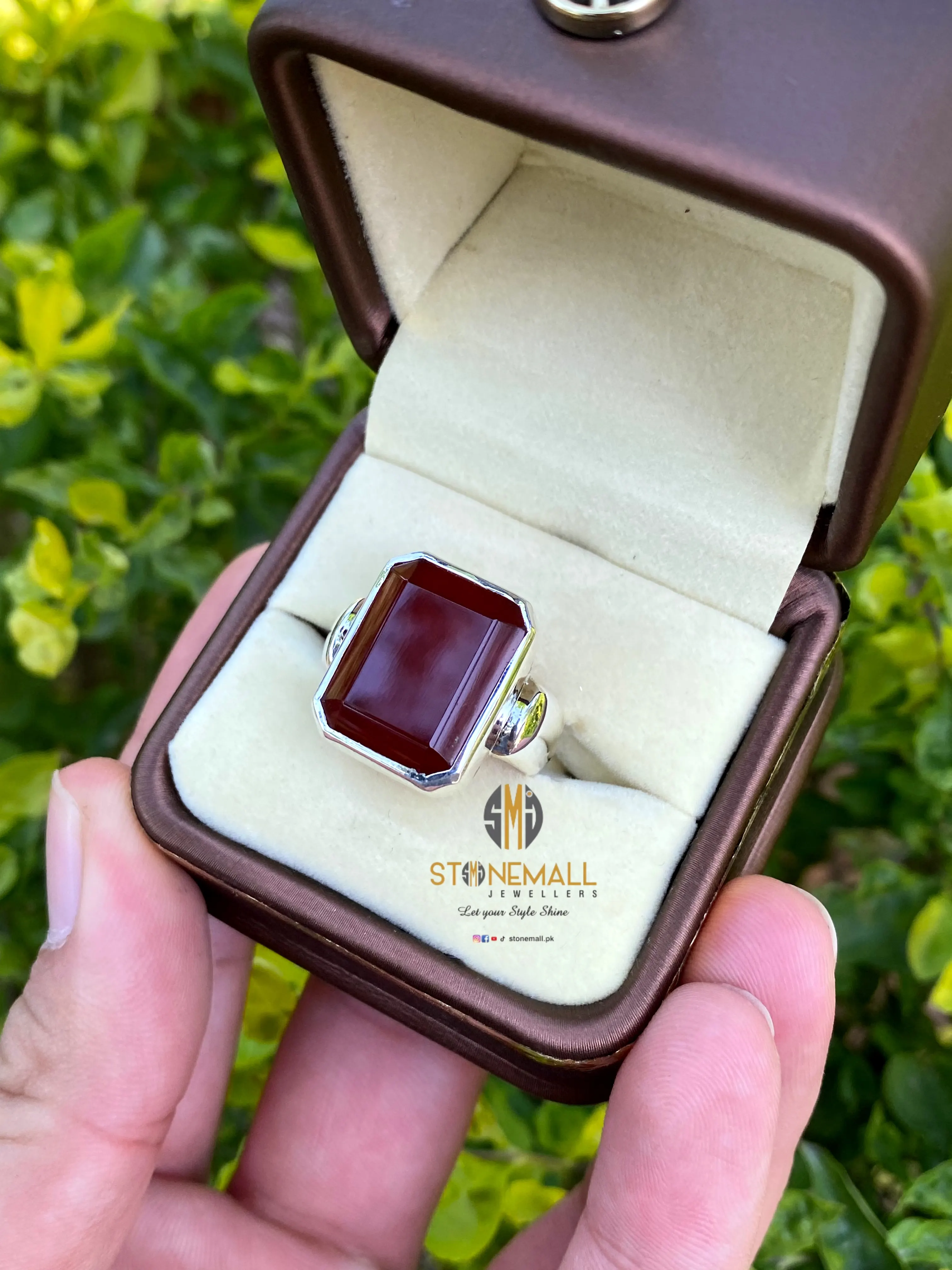 Natural Yemeni Agate (Aqeeq) 925 Sterling Silver Ring - Image 2