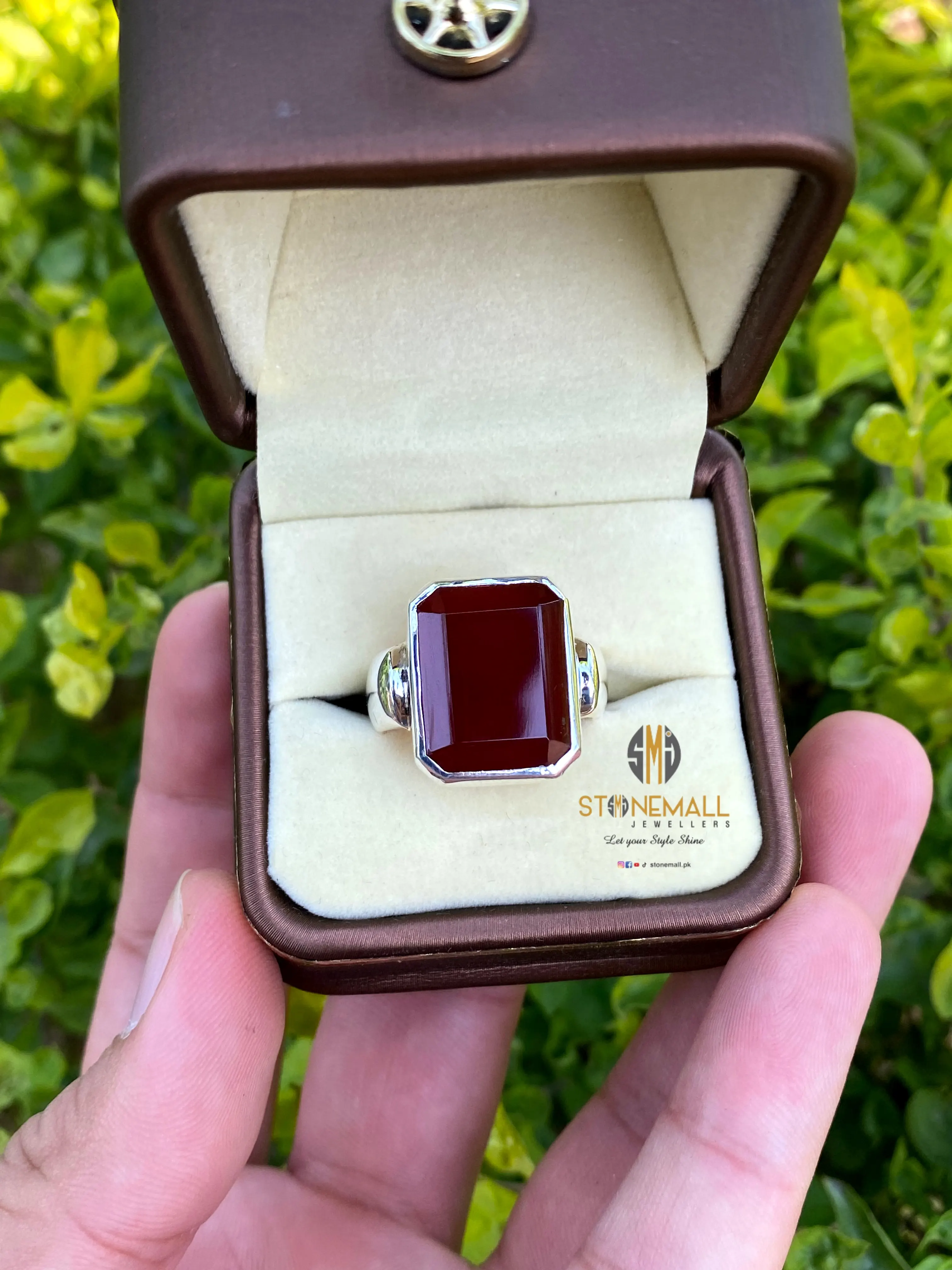 Natural Yemeni Agate (Aqeeq) 925 Sterling Silver Ring