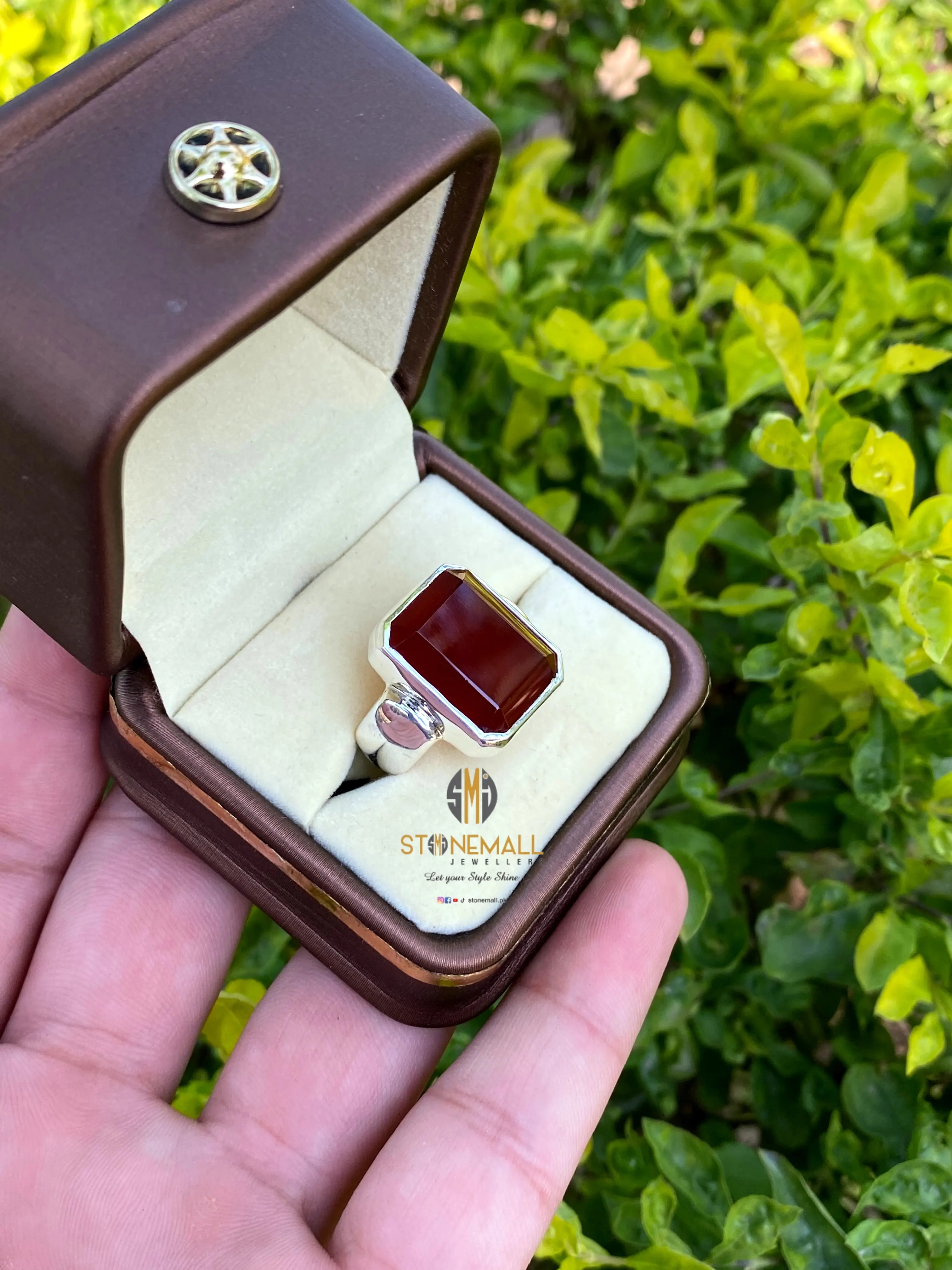 Natural Yemeni Agate (Aqeeq) 925 Sterling Silver Ring - Image 3