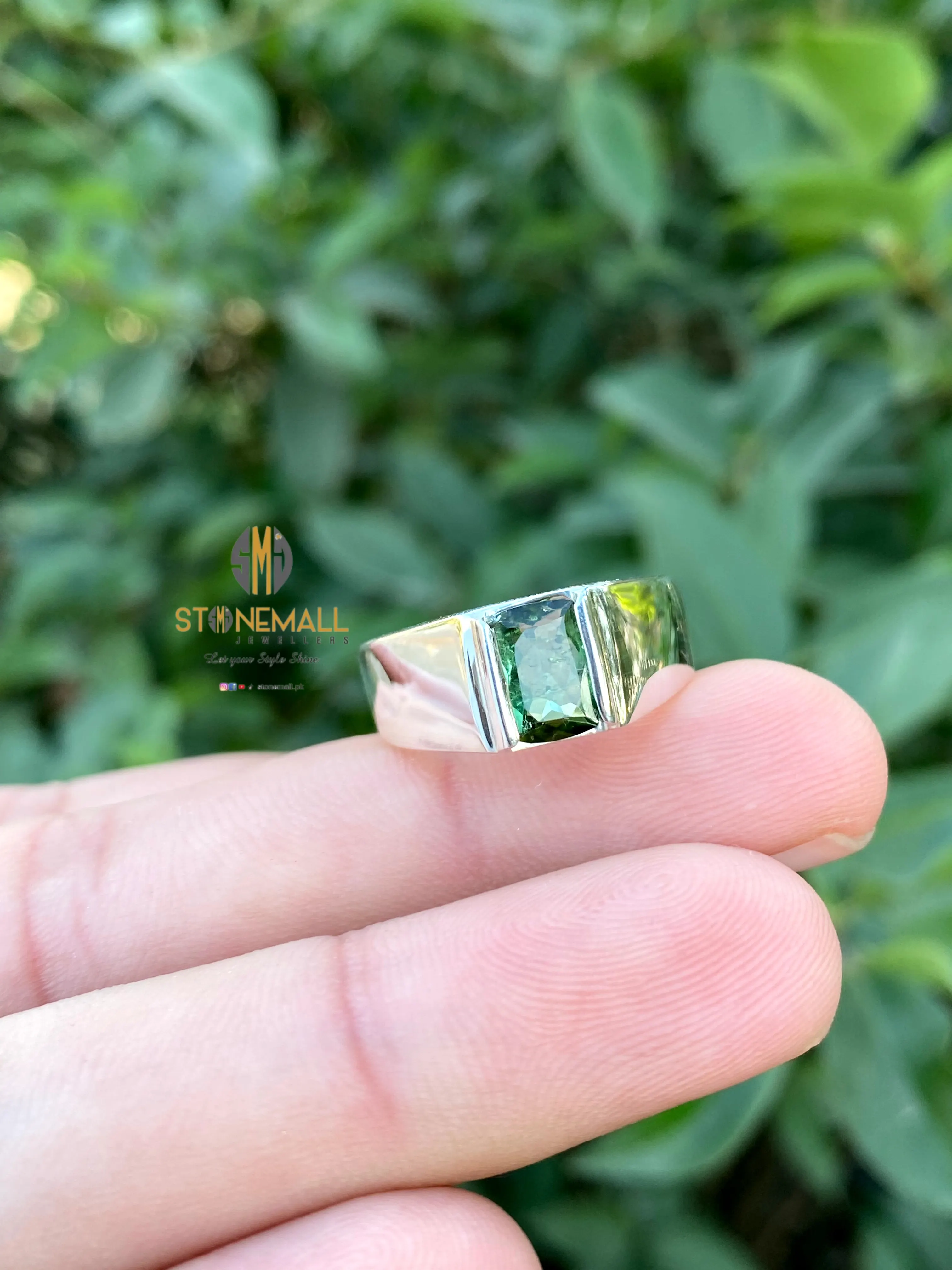 Natural Afghan Tourmaline 925 Sterling Silver Simple Design Ring