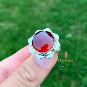 Natural Yemeni Agate (Aqeeq) 925 Sterling Silver Ring
