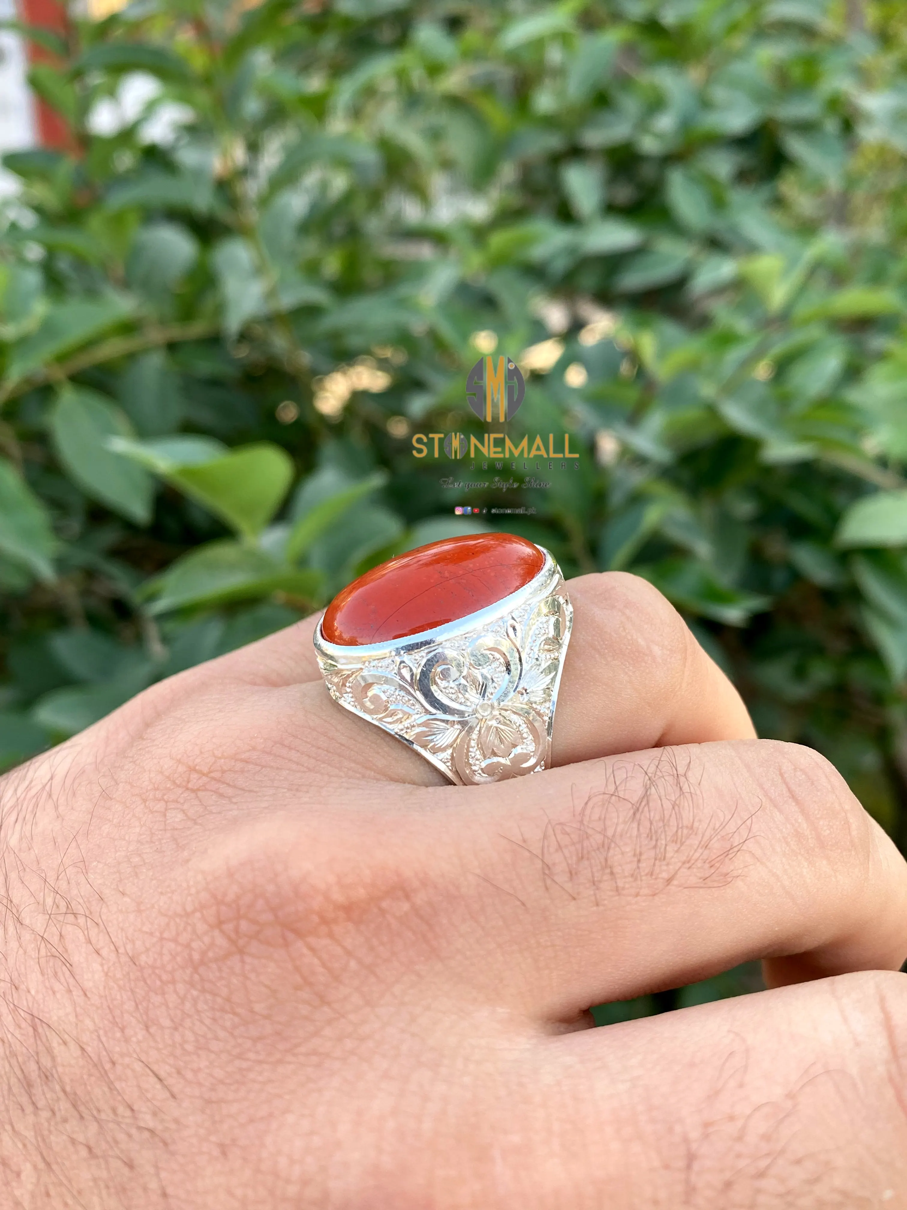 Jasper 925 Sterling Silver Hand Engraved Ring - Image 4