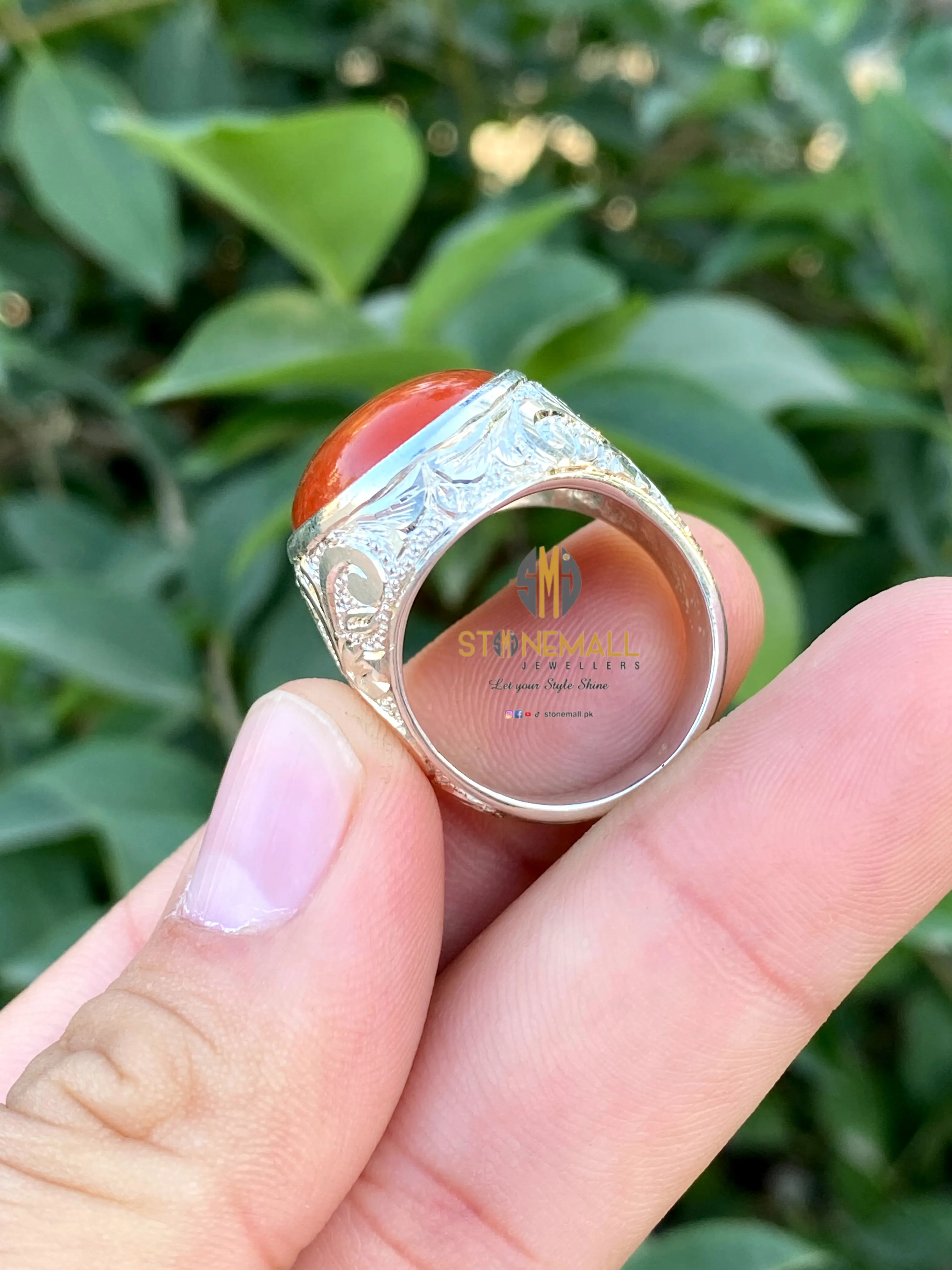 Jasper 925 Sterling Silver Hand Engraved Ring - Image 3