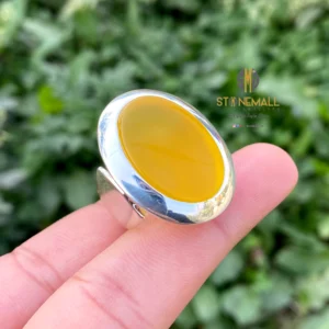 Natural Yemeni Agate (Aqeeq) 925 Sterling Silver Ring