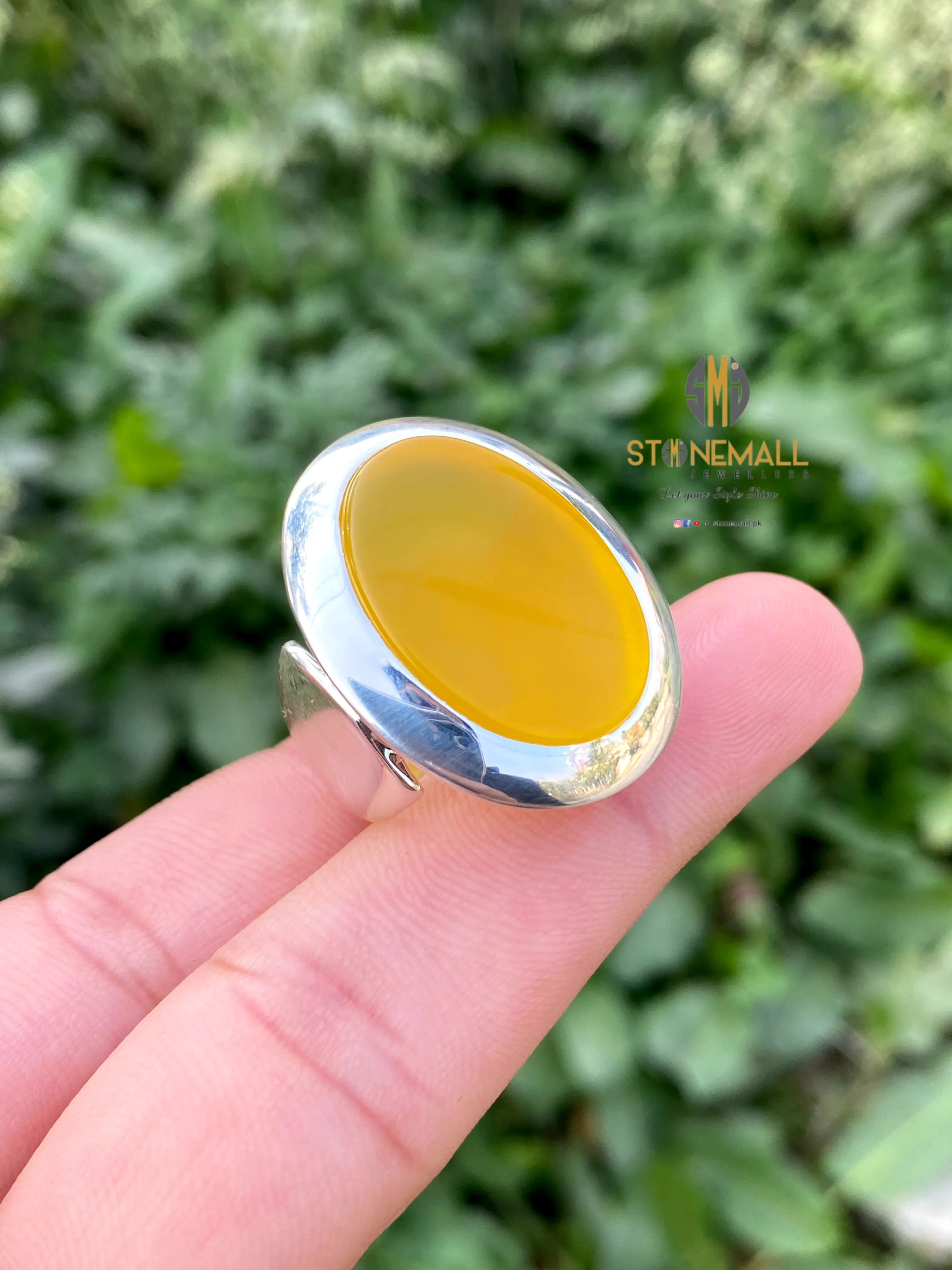 Natural Yemeni Agate (Aqeeq) 925 Sterling Silver Ring