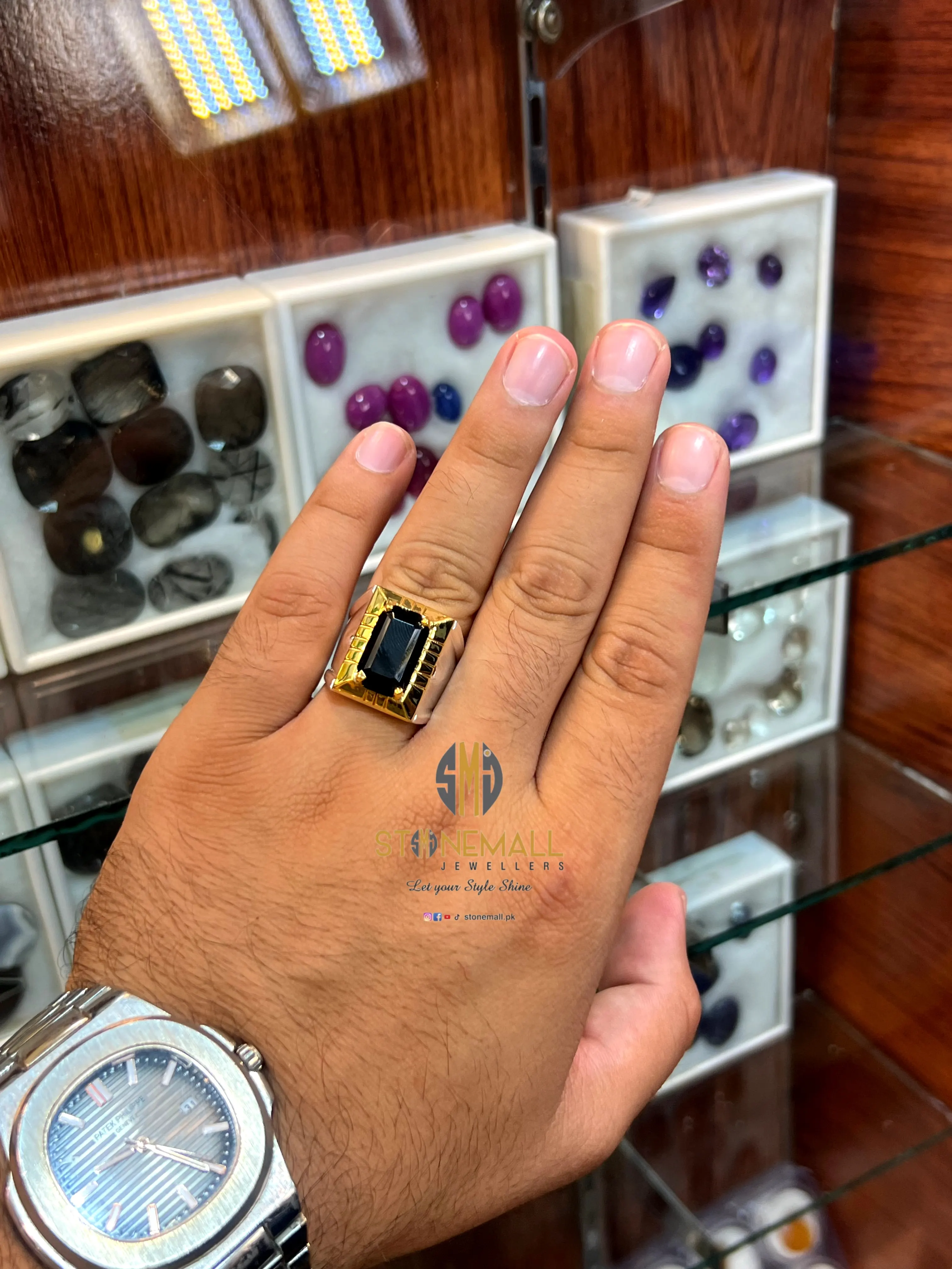 Natural Afghan Black Tourmaline 925 Sterling Silver Handmade Ring - Image 2