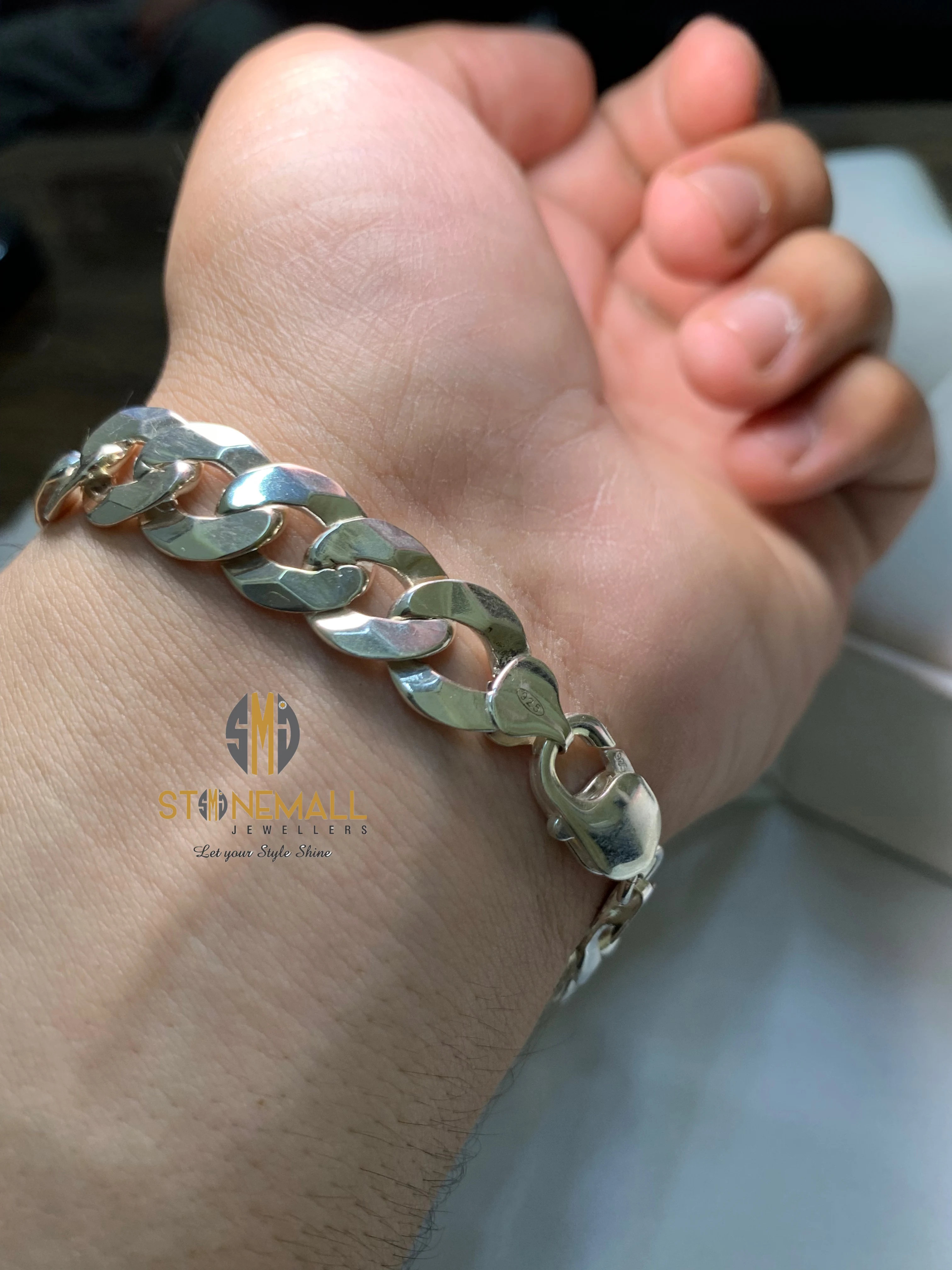 Natural Iranian Turquoise (Feroza) 925 Sterling Silver Handmade Bracelet - Image 5