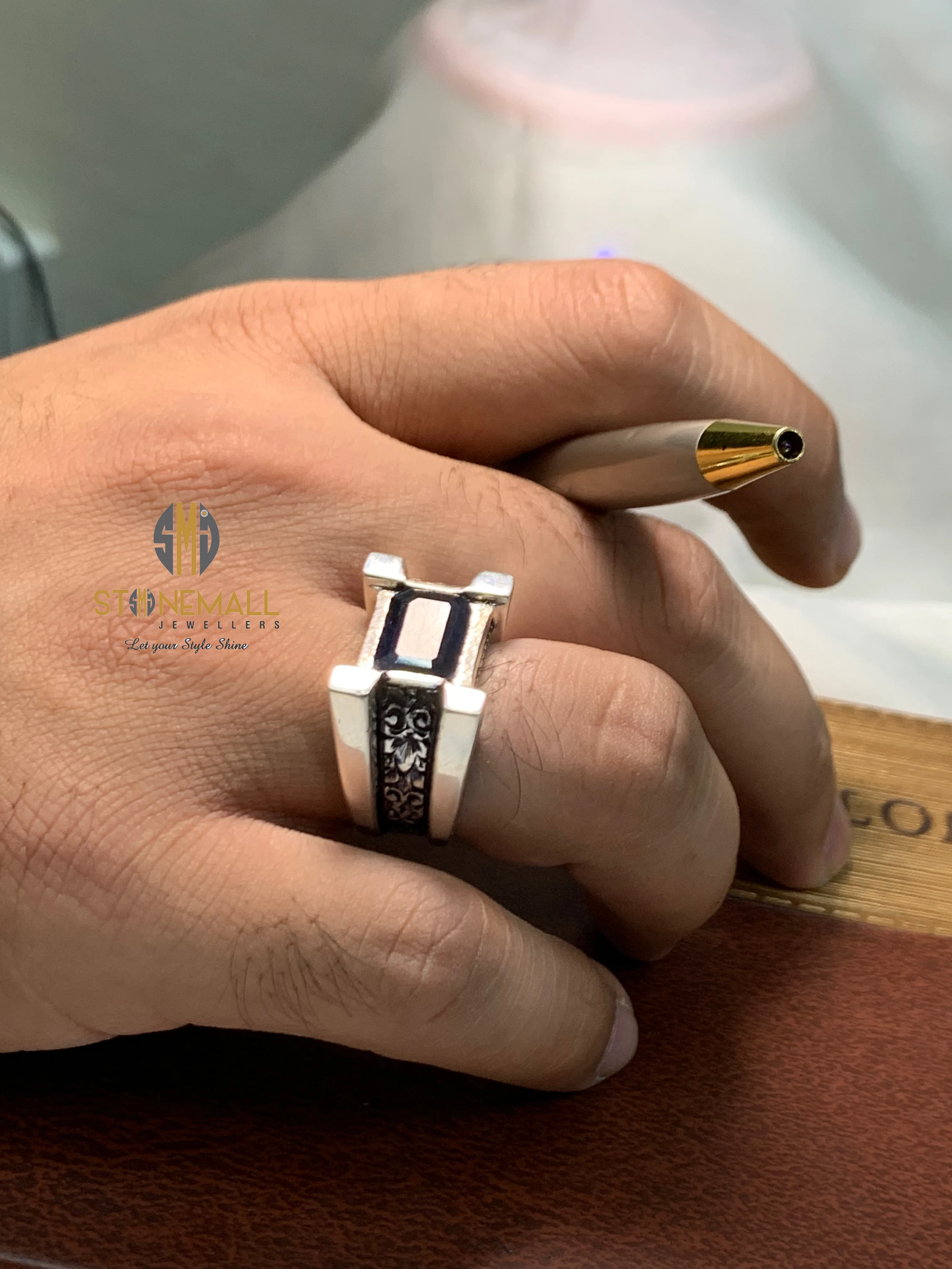 Natural African Blue Sapphire (Neelam) 925 Sterling Silver Handmade Ring