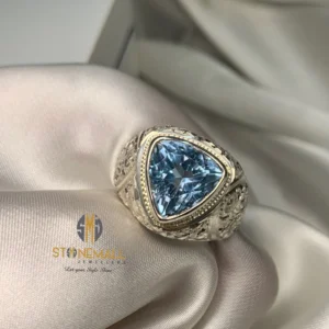Natural Blue Topaz 925 Sterling Silver Handmade Ring